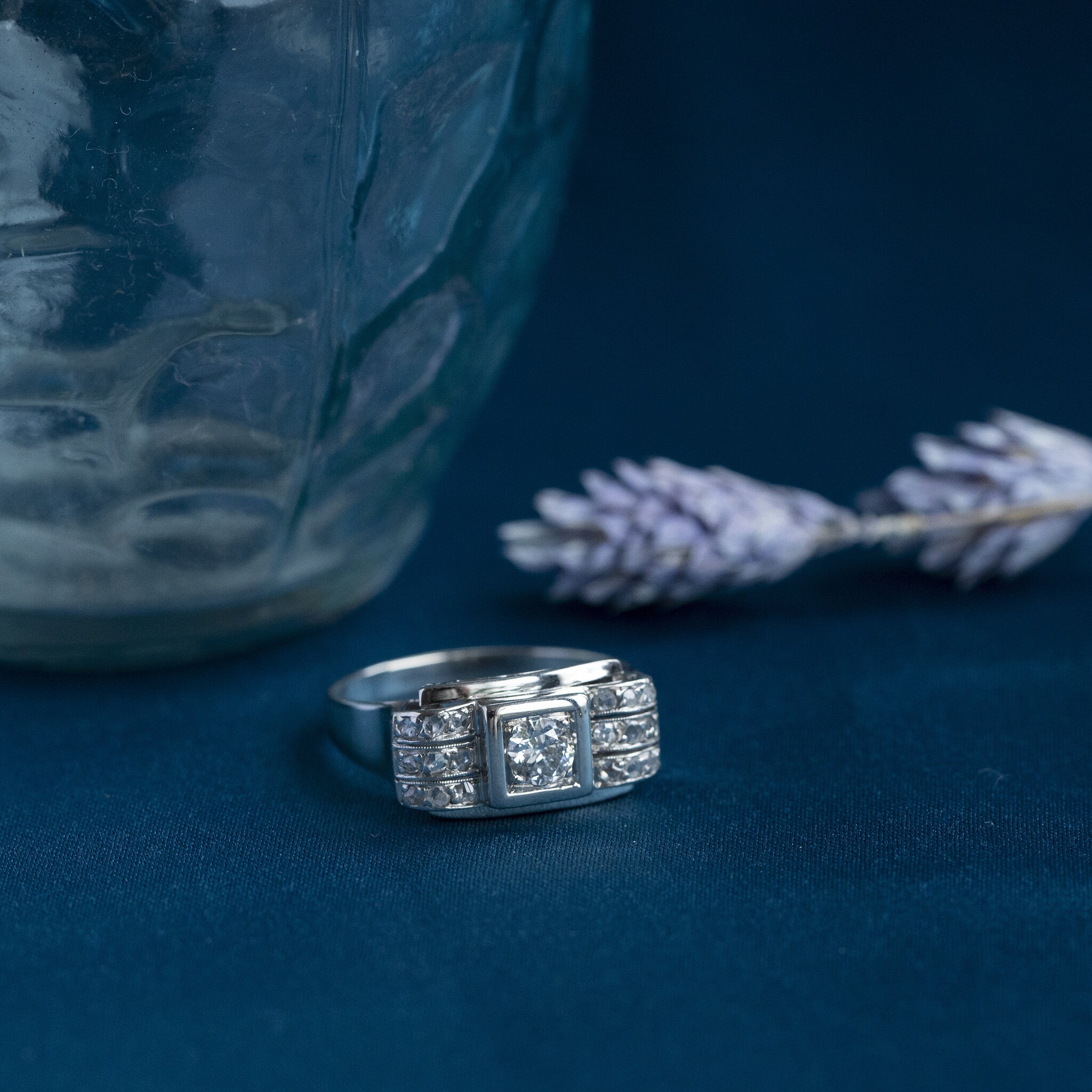 Witgouden ring met diamant 18 krt