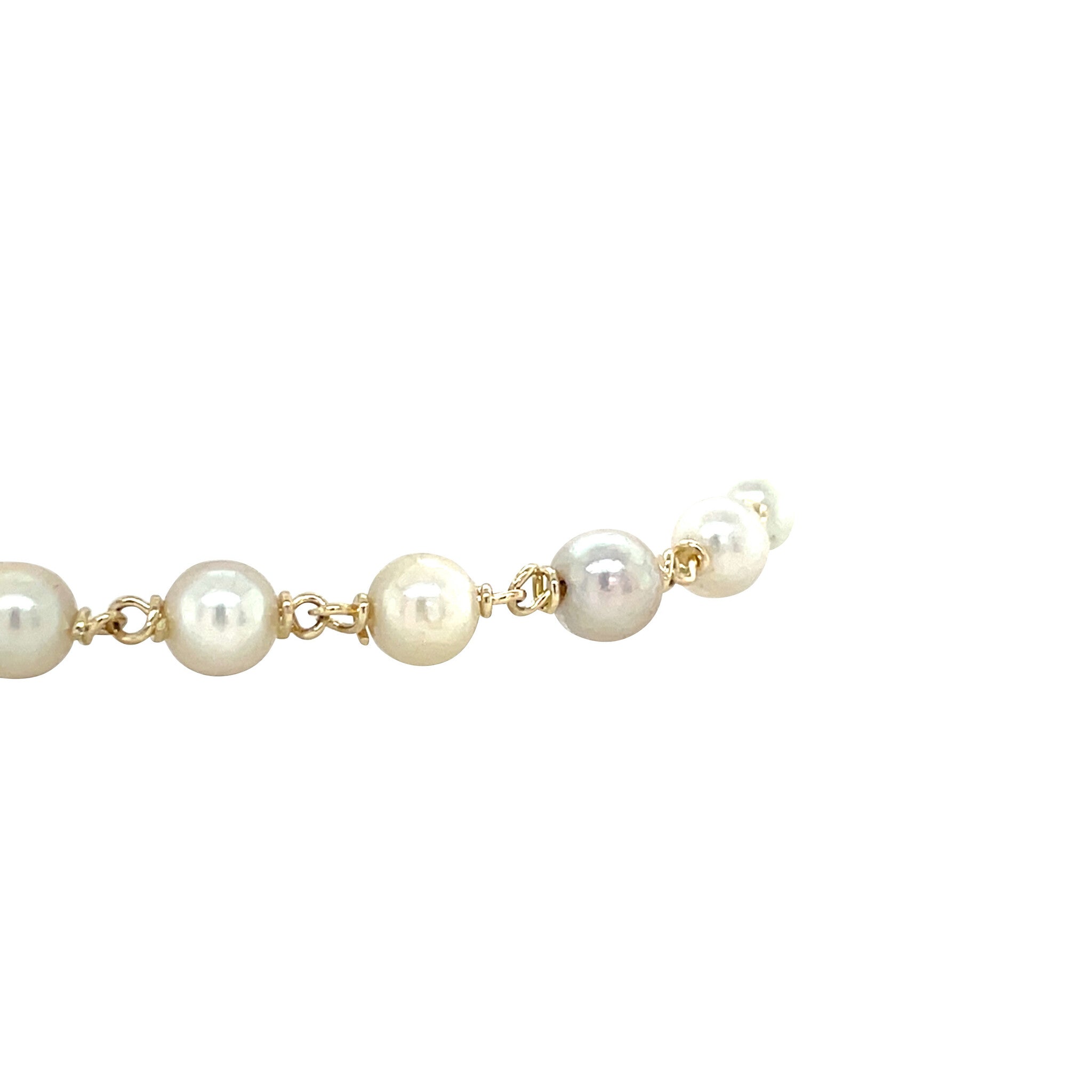 Vintage gold bracelet with pearls, 14 kt