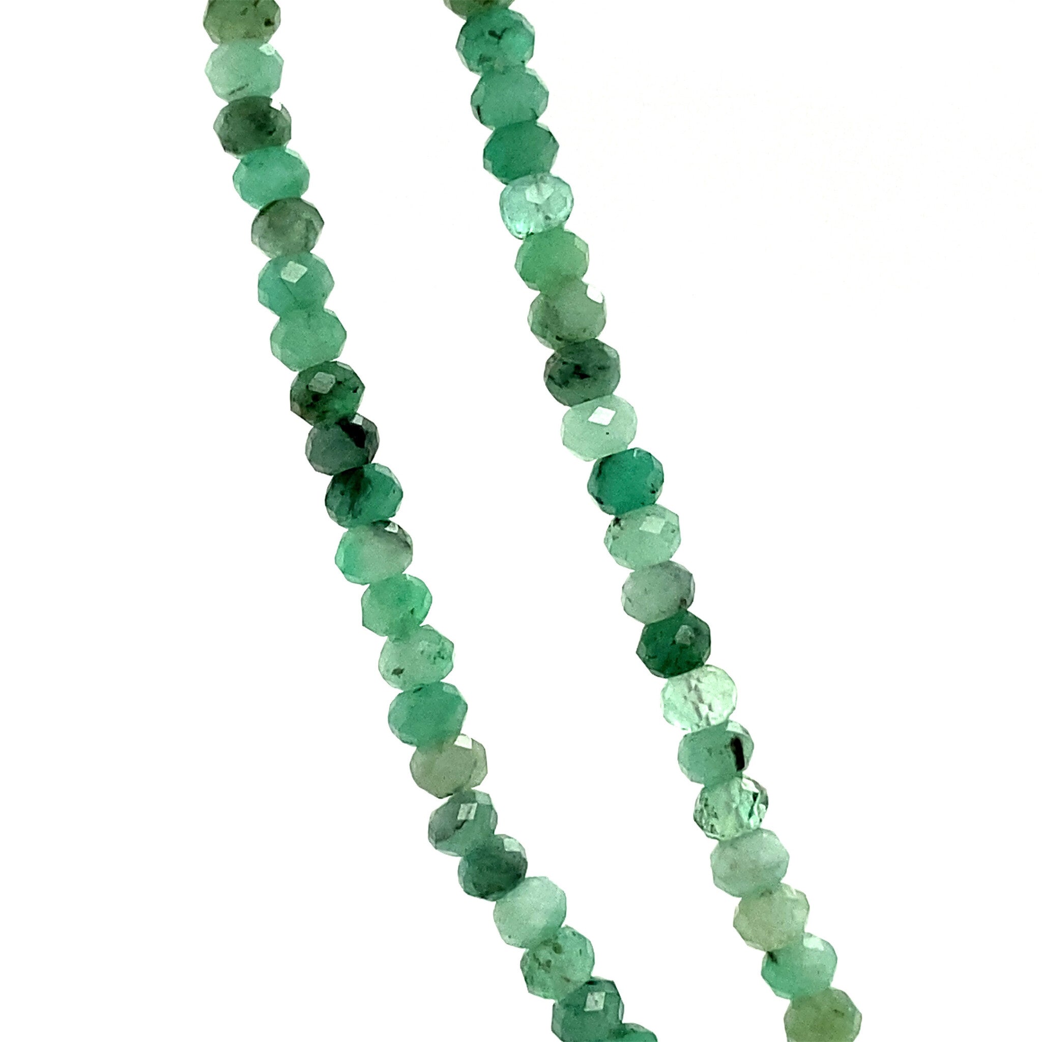Emerald necklace with 14 kt gold clasp