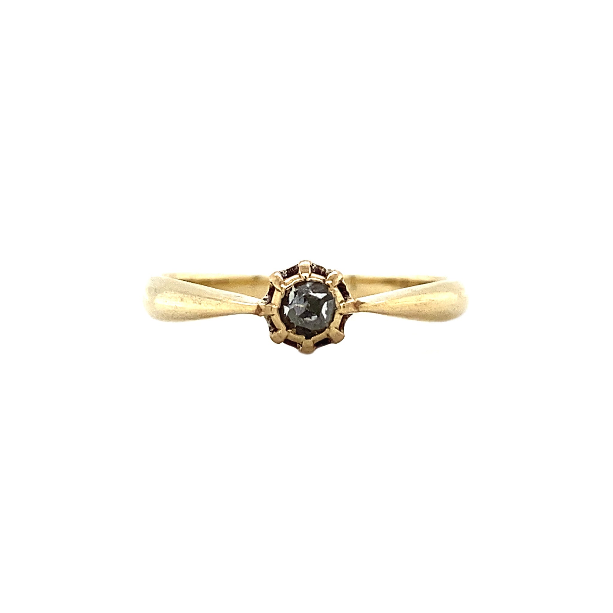 14 kt gold ring with rose-cut diamond