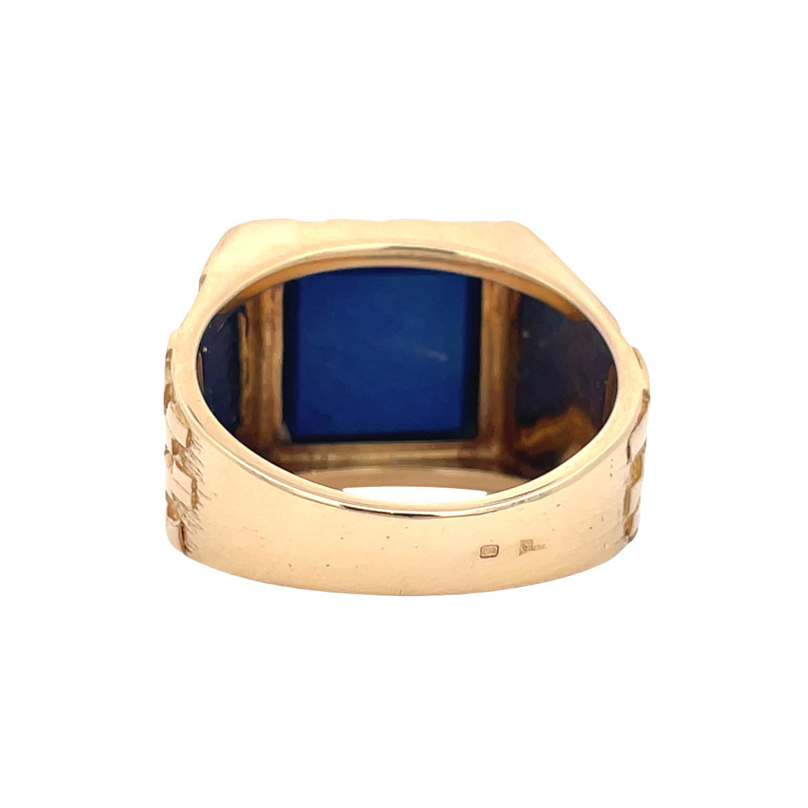 Gold vintage signet ring with lapis lazuli 18 kt