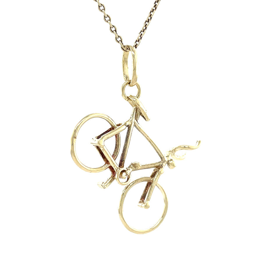 Gouden vintage fiets hanger 14 krt