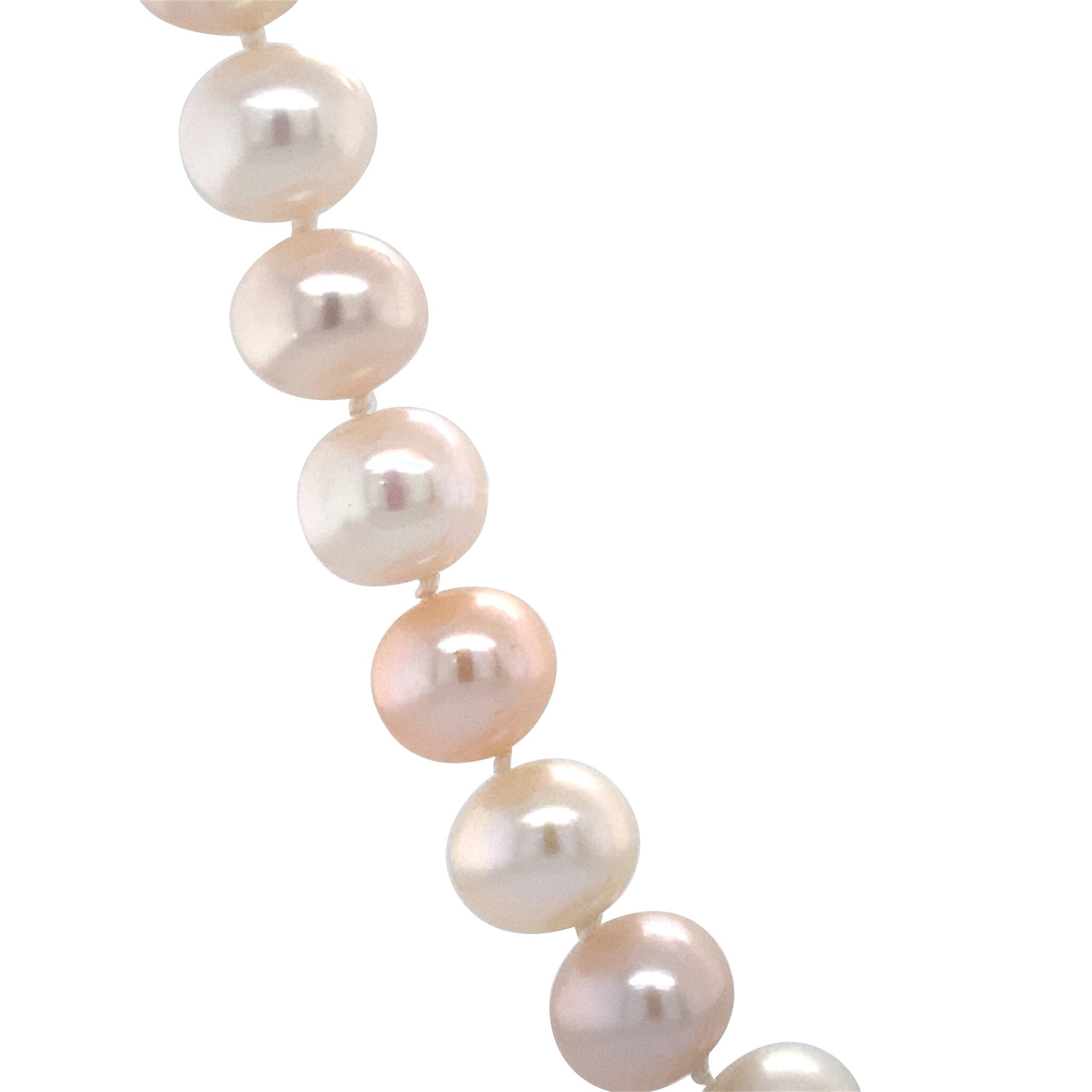 Pearl vintage necklace with gold bow clasp 14 kt