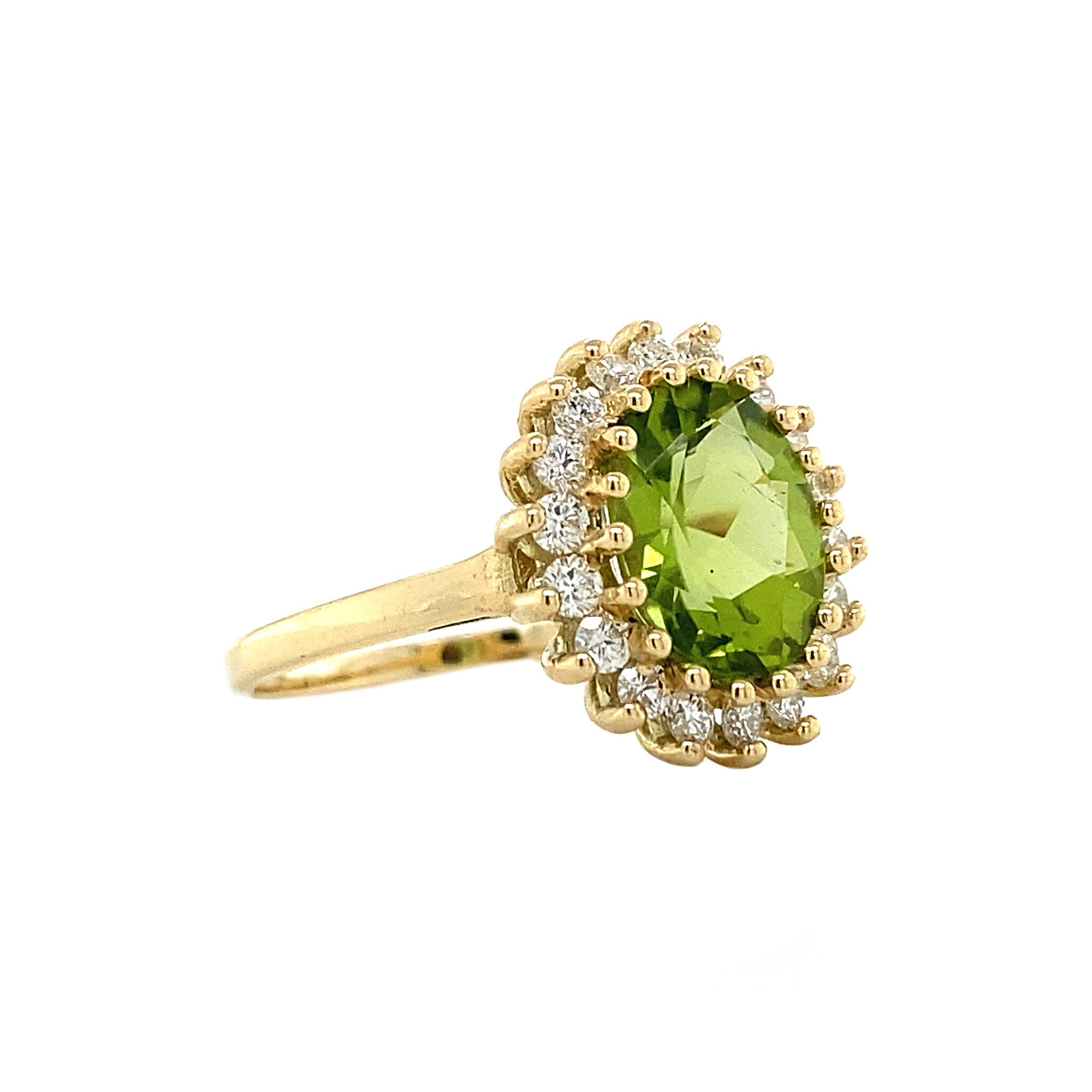 Lady Di ring 14 krt - Lime
