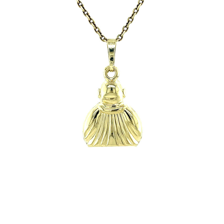 Gouden vintage Boeddha hanger 14 kt