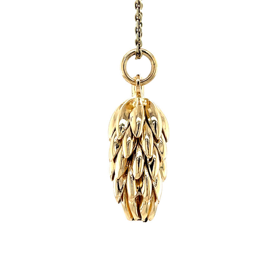 Gouden vintage bananentros hanger 18 krt