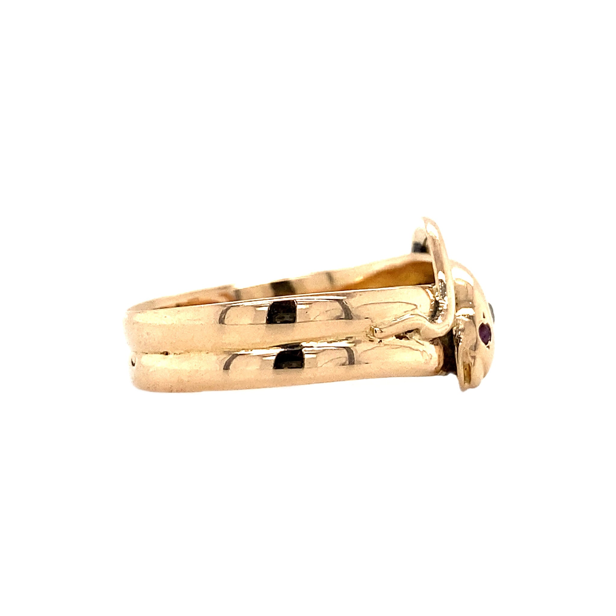14 kt rose-gold ring with diamond and ruby