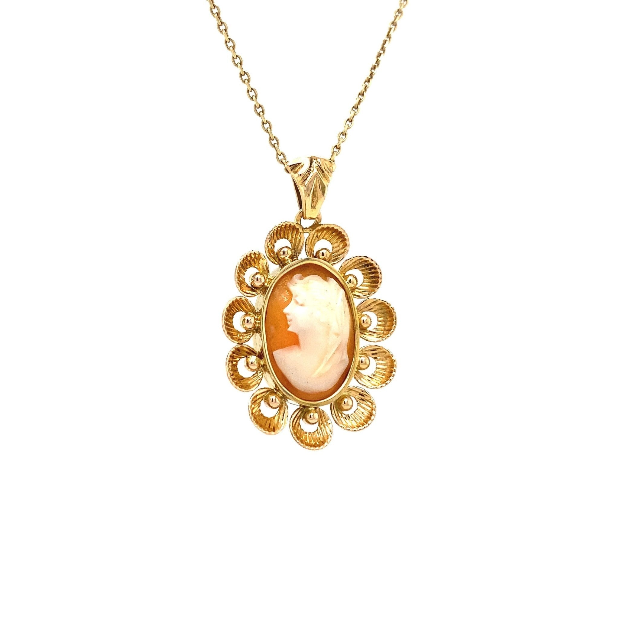 Gouden hanger met camee 18 krt