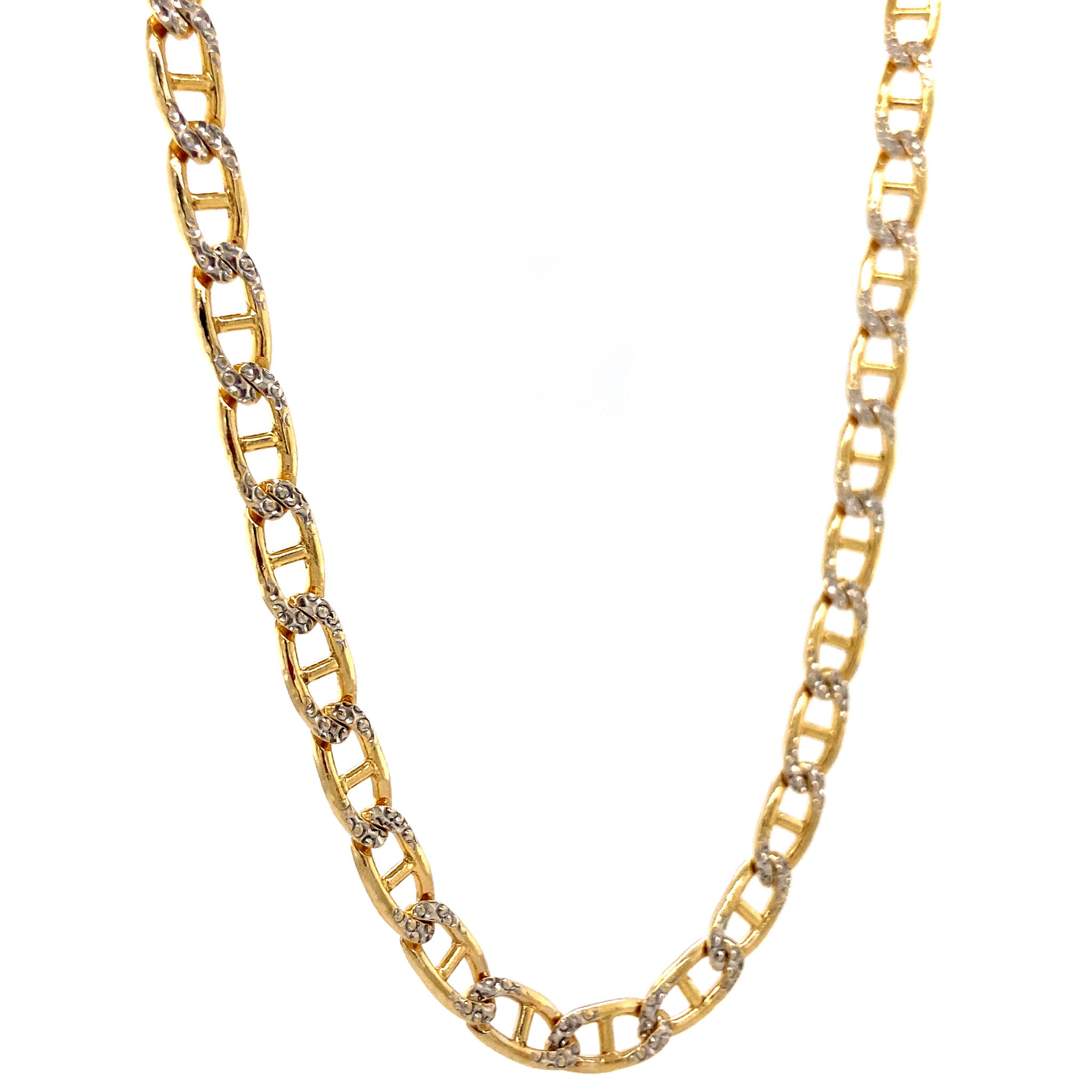 Bicolour gouden fantasie collier 14 krt