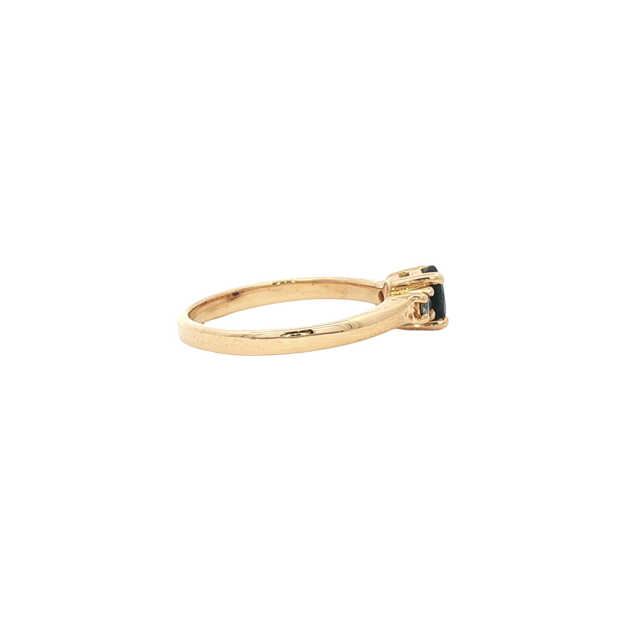 Vintage 18 kt gold ring with sapphire and diamond