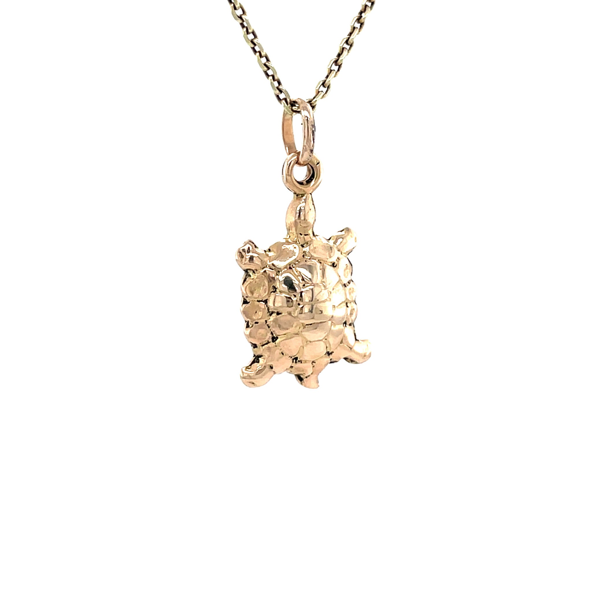 Gouden vintage schildpad hanger 14 krt