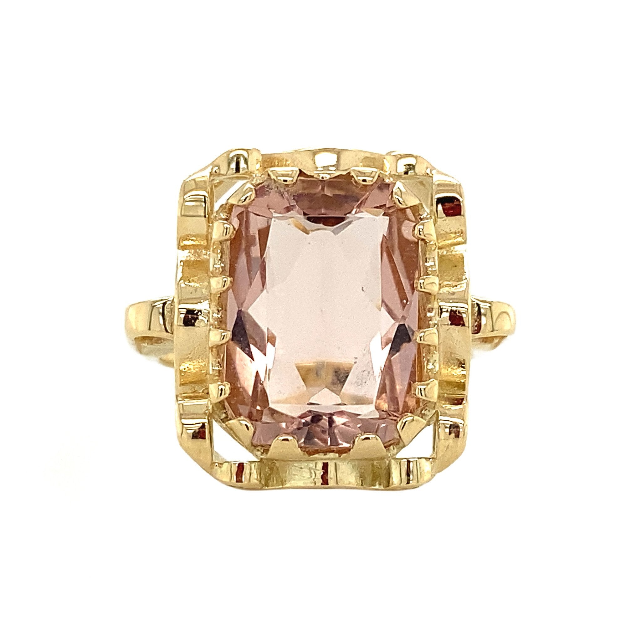 Queen's ring 14 krt - Peach Moonstone