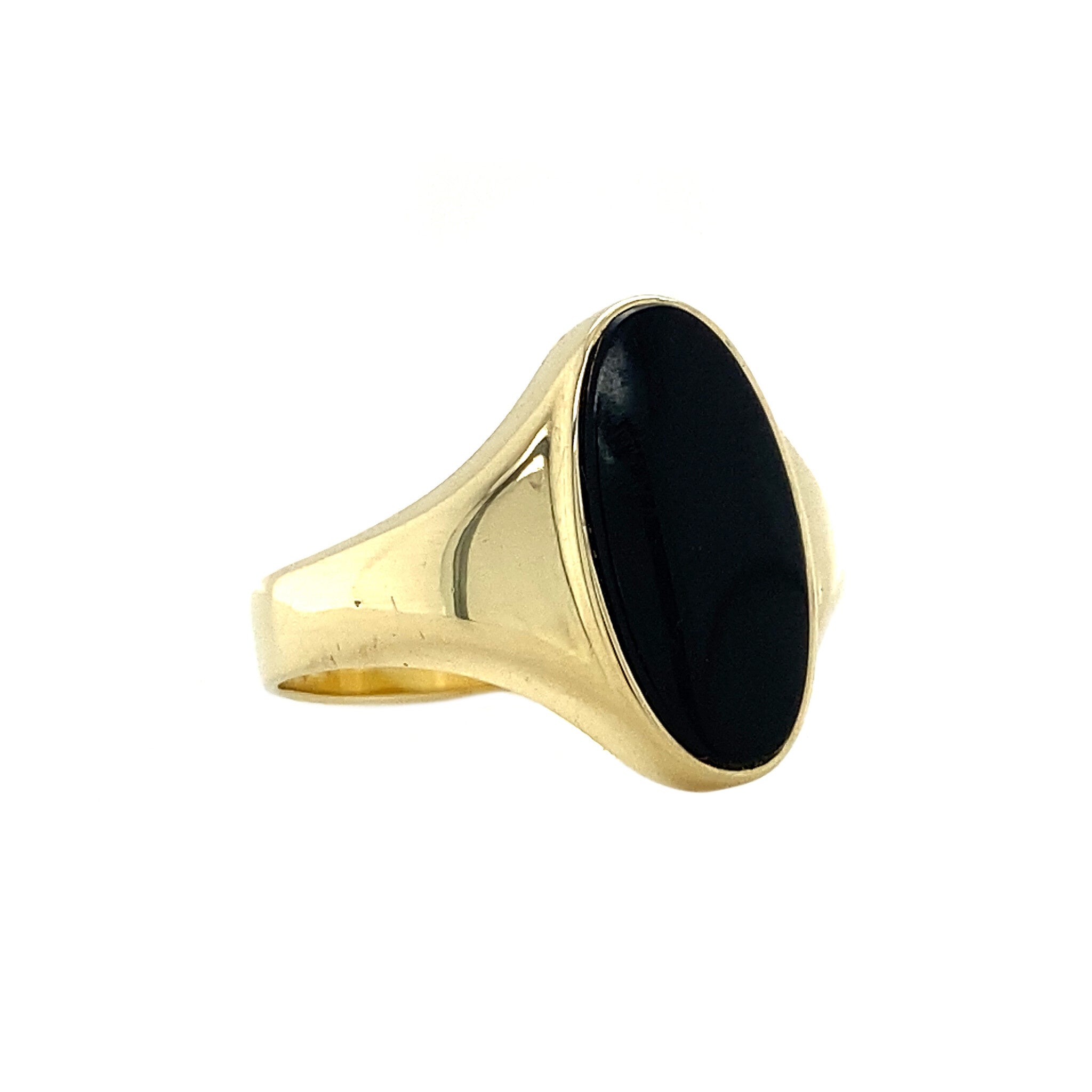 14 kt gold signet ring with onyx