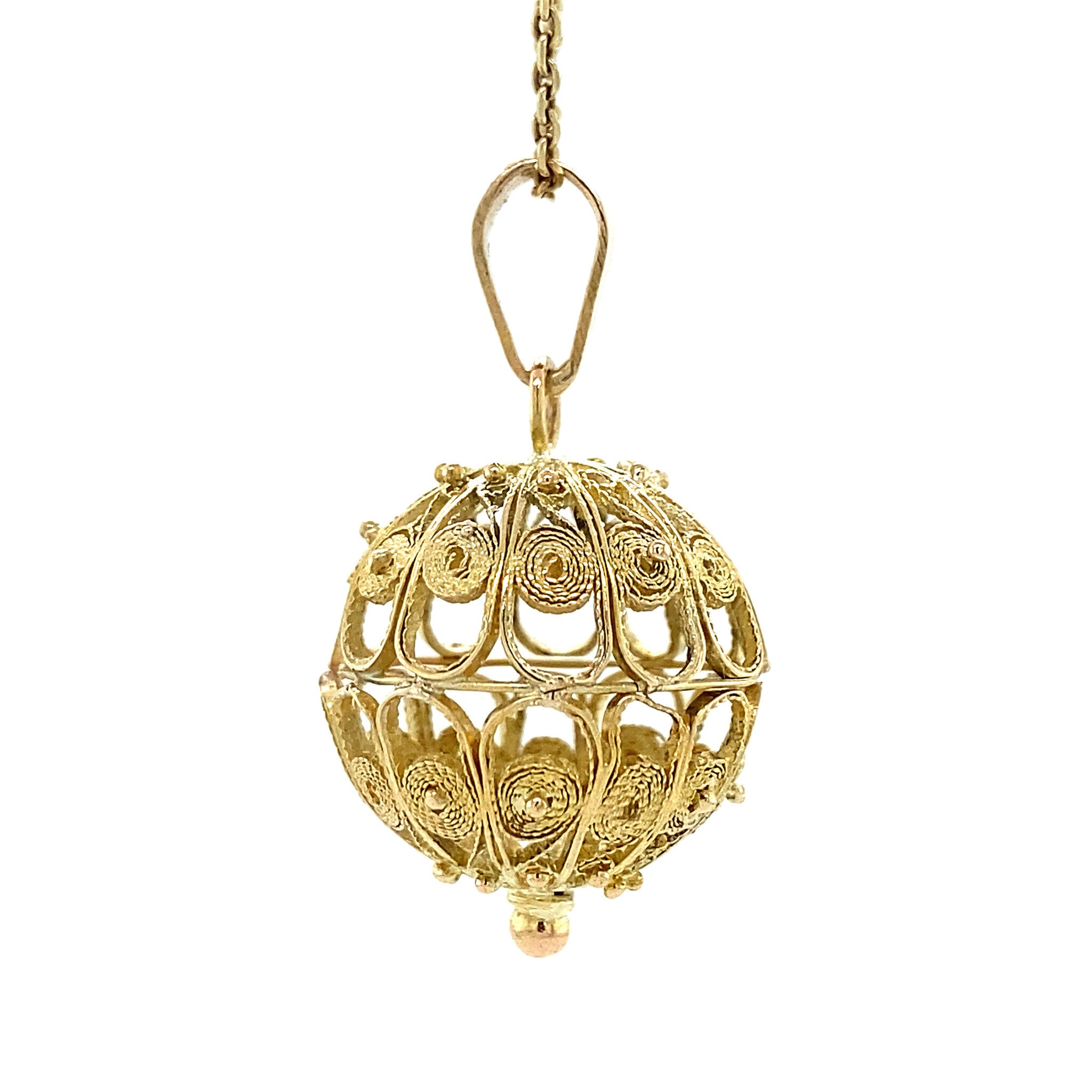 Gouden filigraan hanger 14 krt