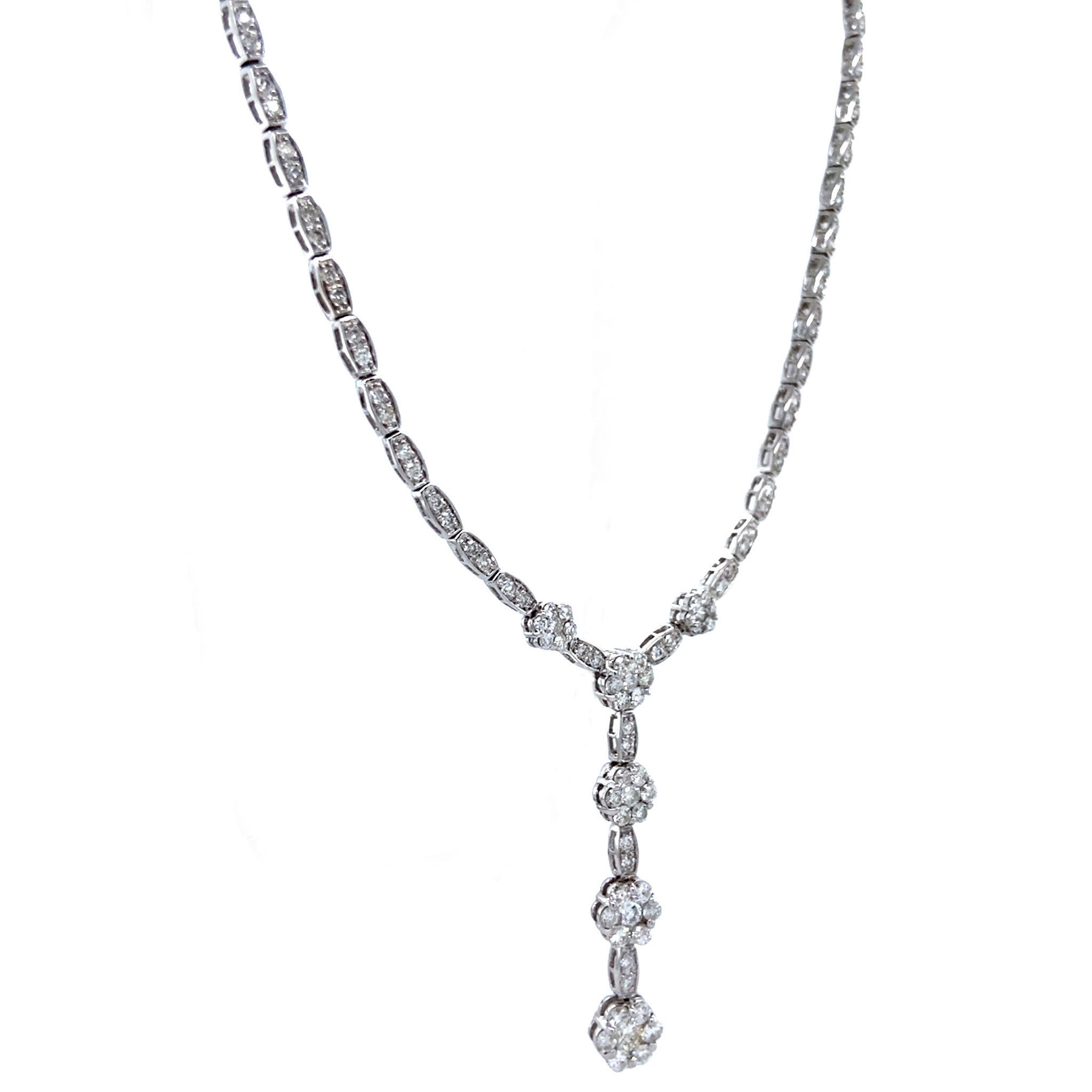 White gold vintage entourage necklace with diamond 18 kt