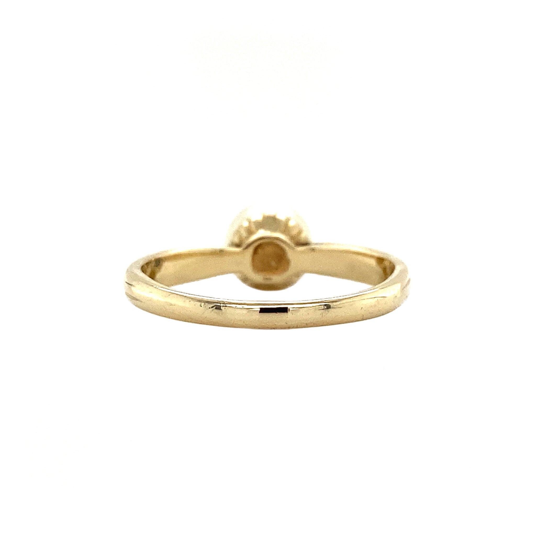 Gouden ring met parel 14 krt
