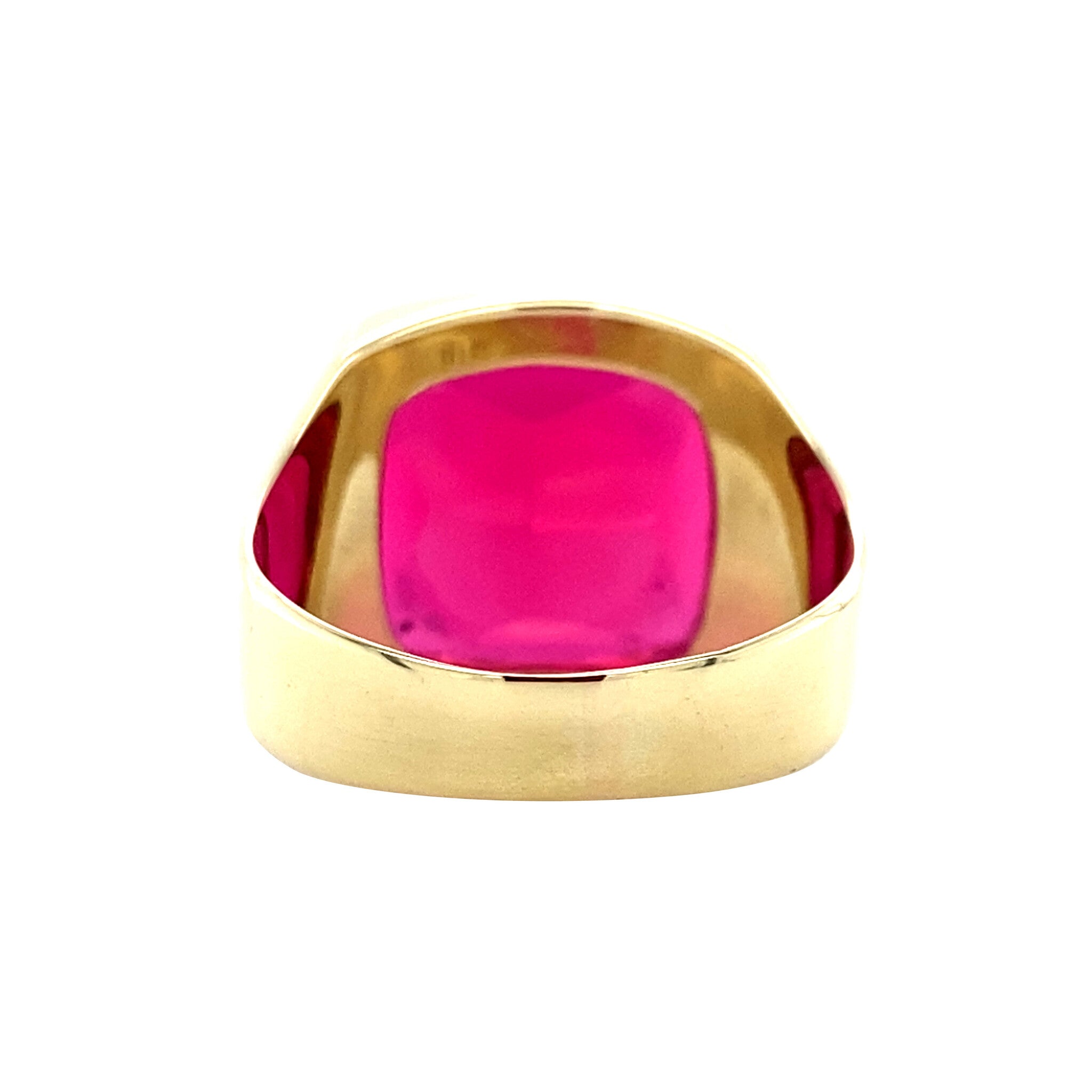 Vintage gold signet ring with ruby, 14 kt