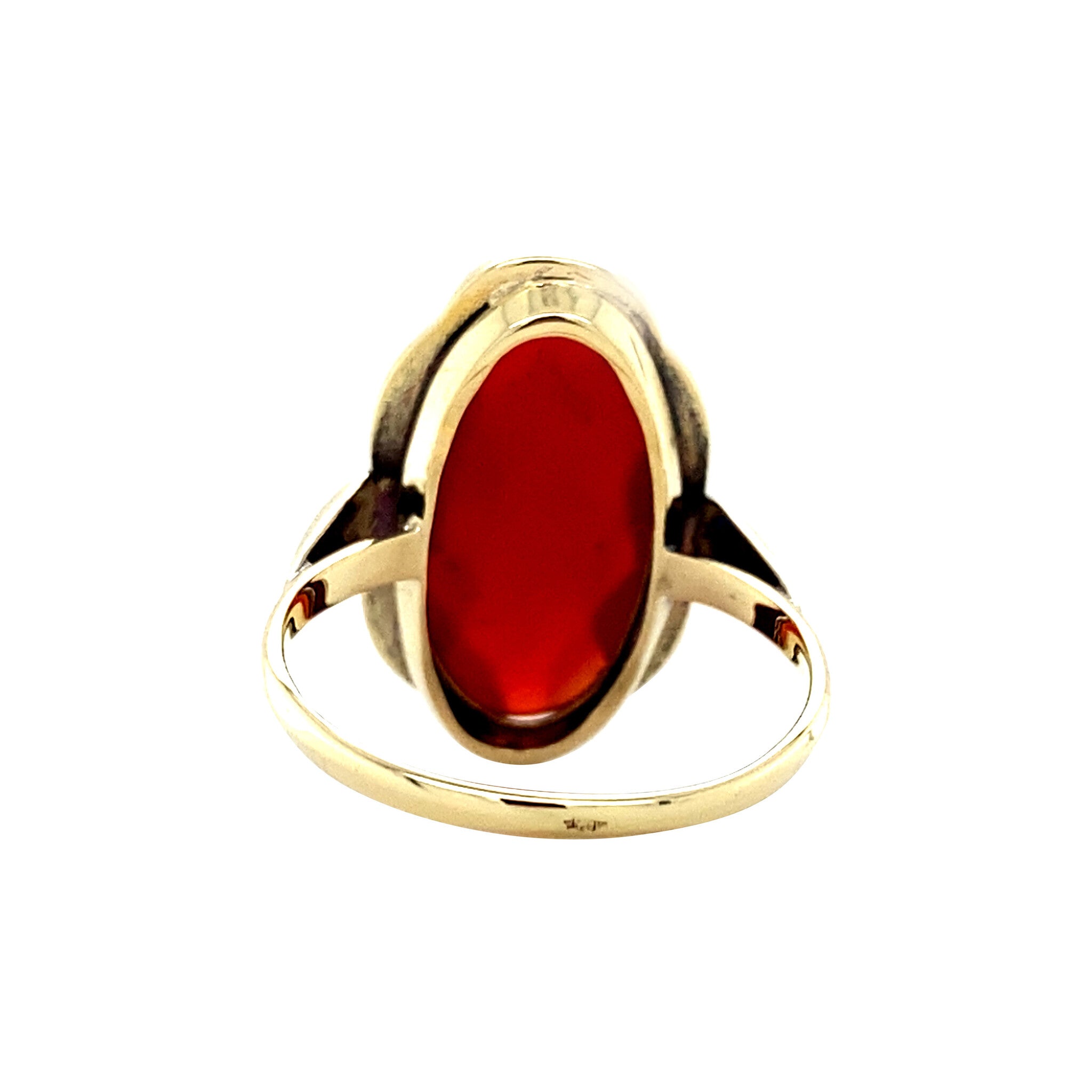 Gouden ring met carneool 14 krt