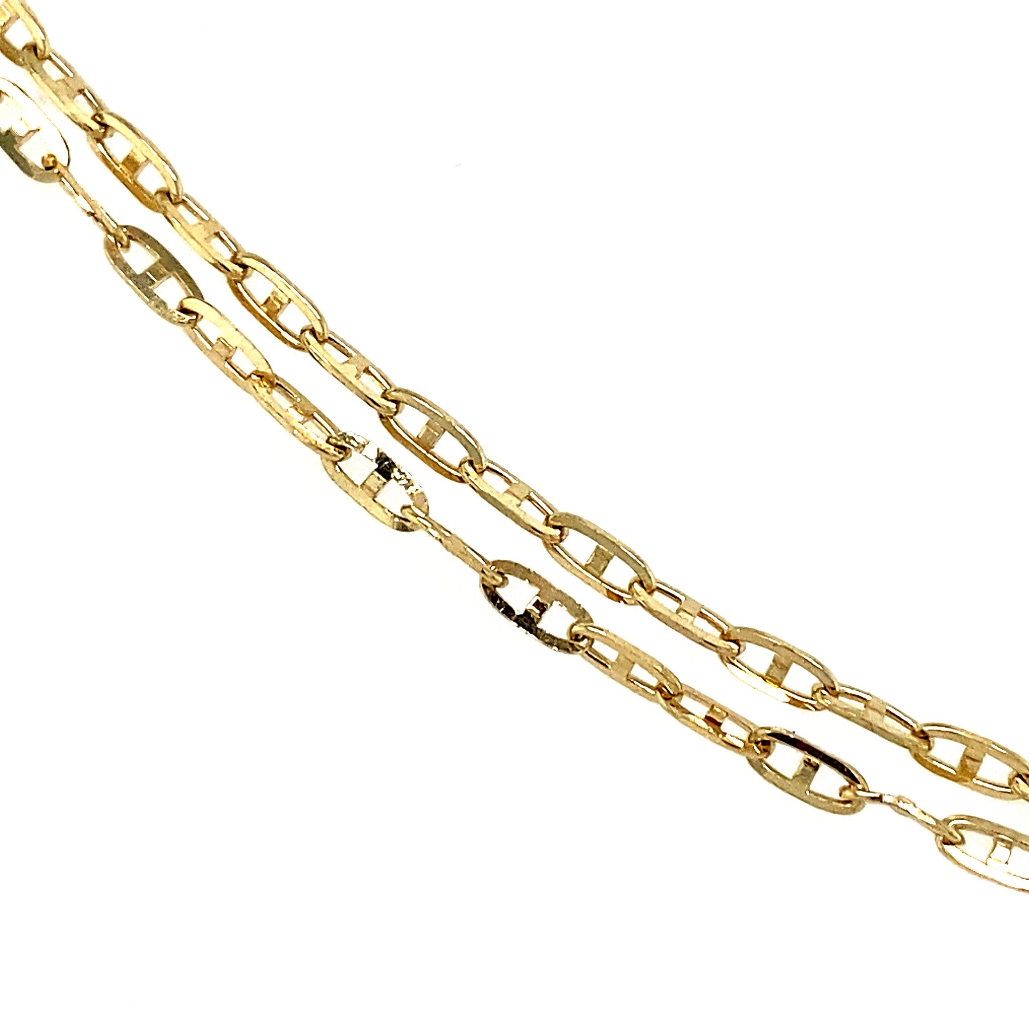 14 kt gold fancy long necklace