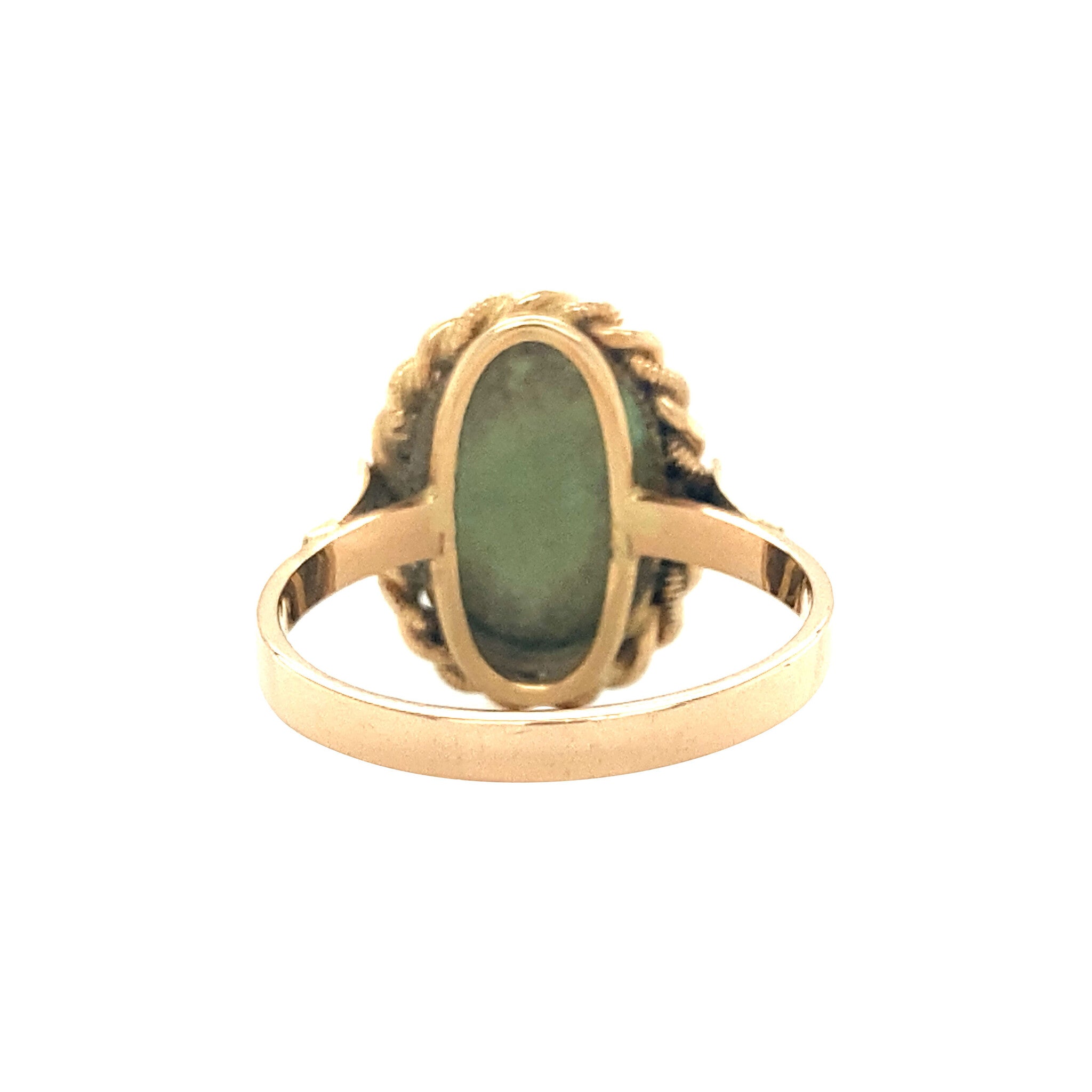 Gouden ring met jade 14 krt