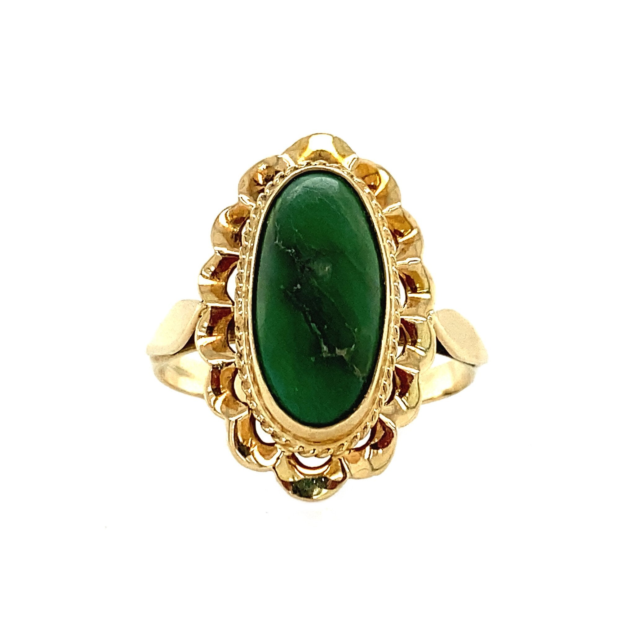 14 kt gold ring with turquoise