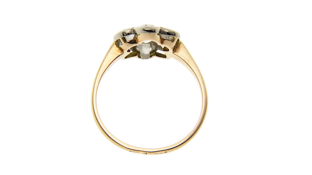 Gouden entourage ring met diamant 14 krt