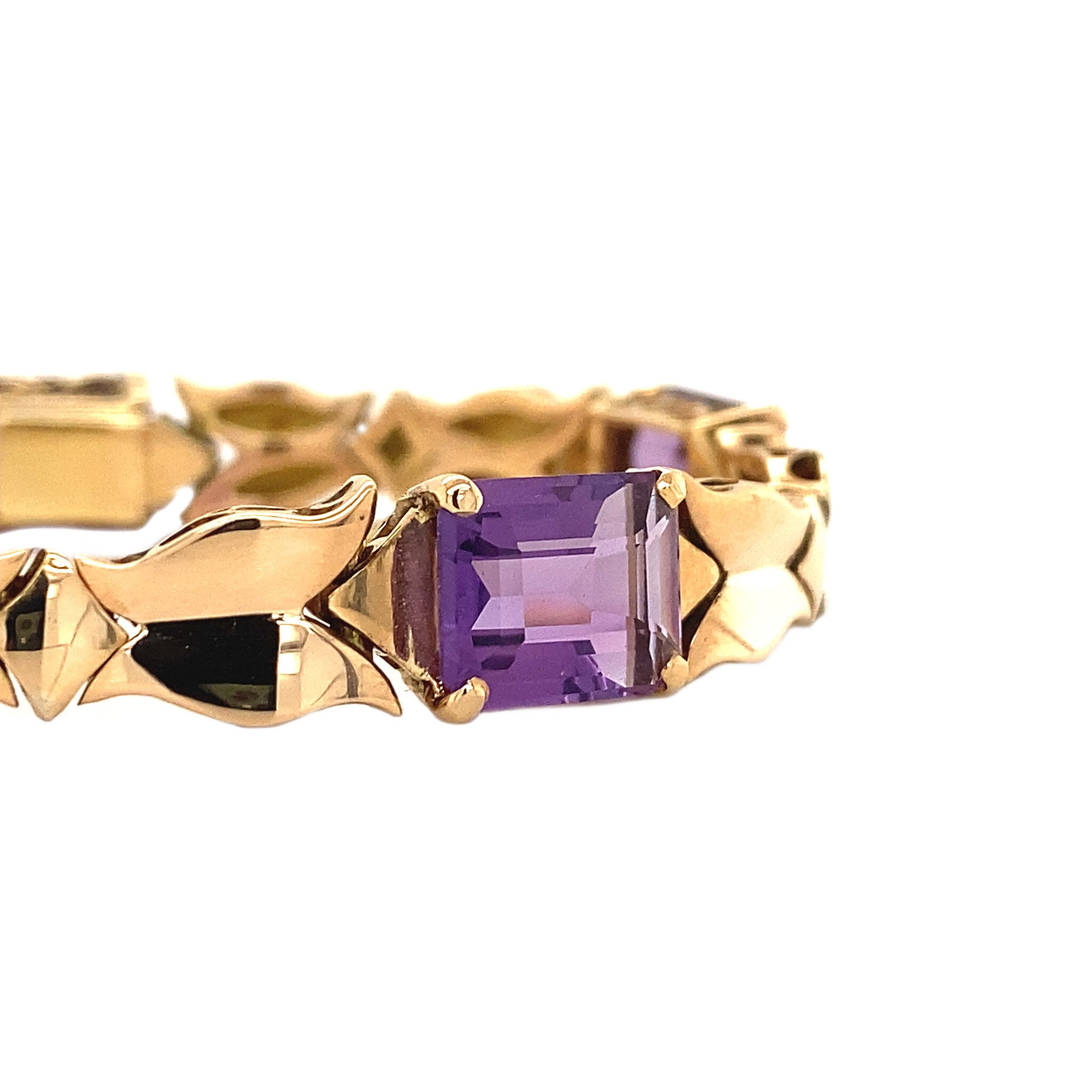 Rose gold bracelet with amethyst 14 krt