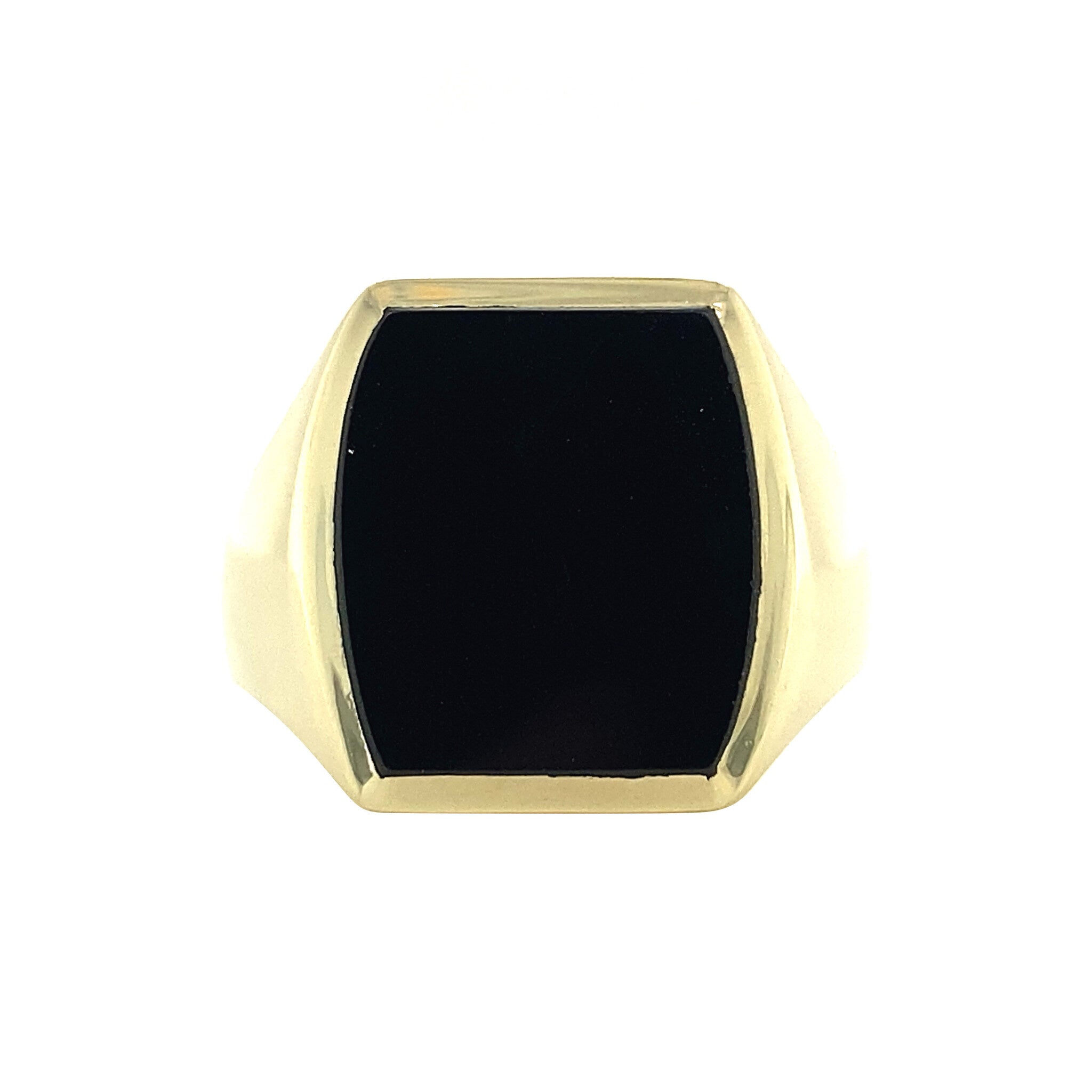 14 kt gold signet ring with onyx