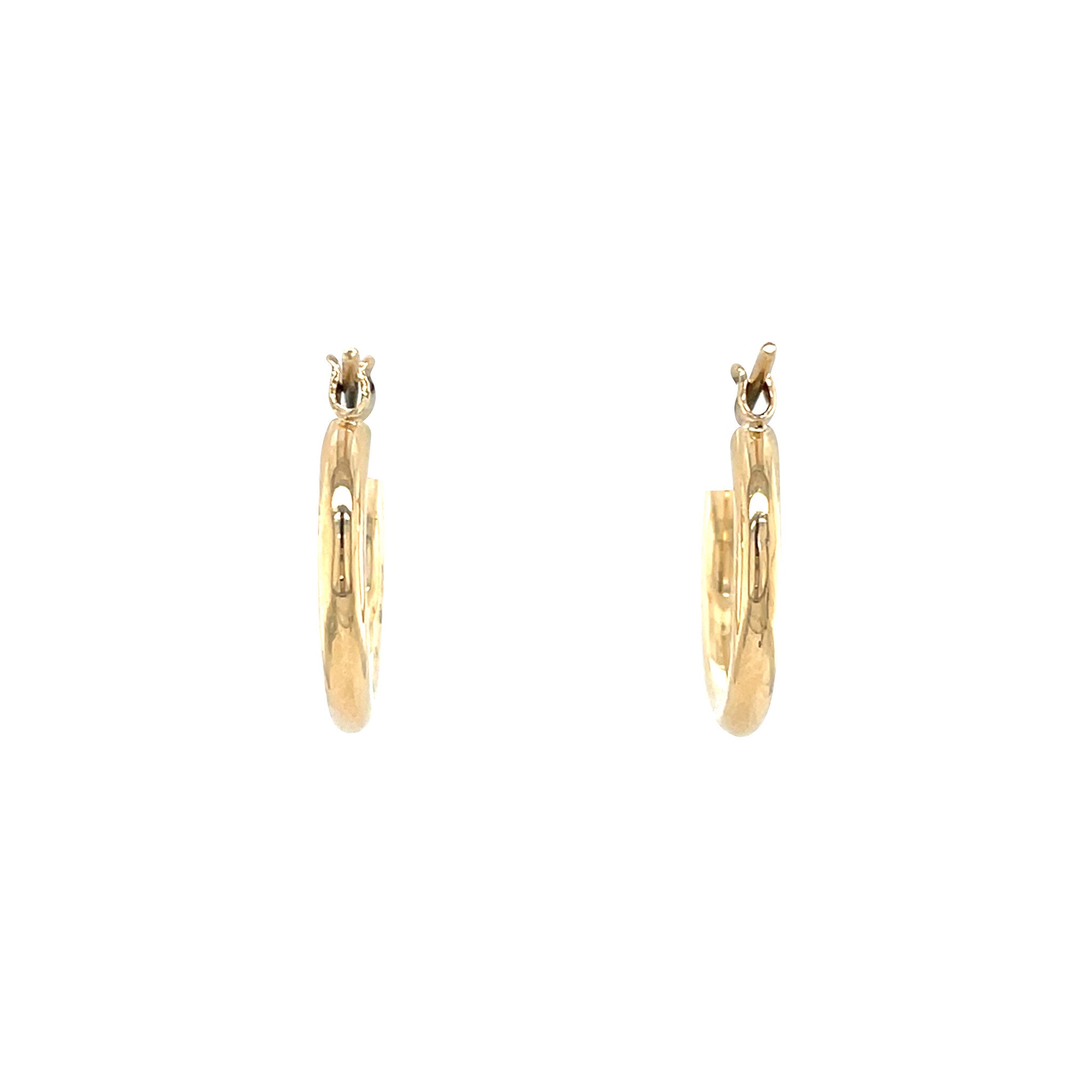 Gouden vintage gladde oorringen 18 krt