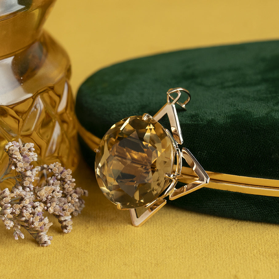 Vintage hanger met citrien 10 kt