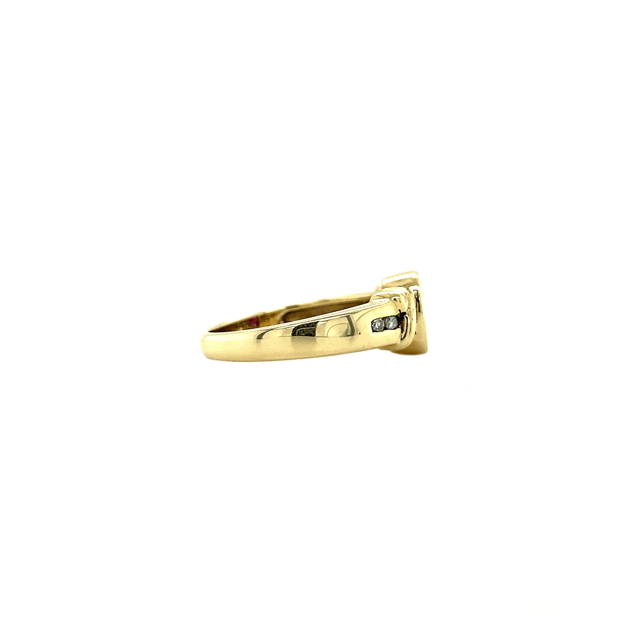 Ring met robijn en diamant 10 krt