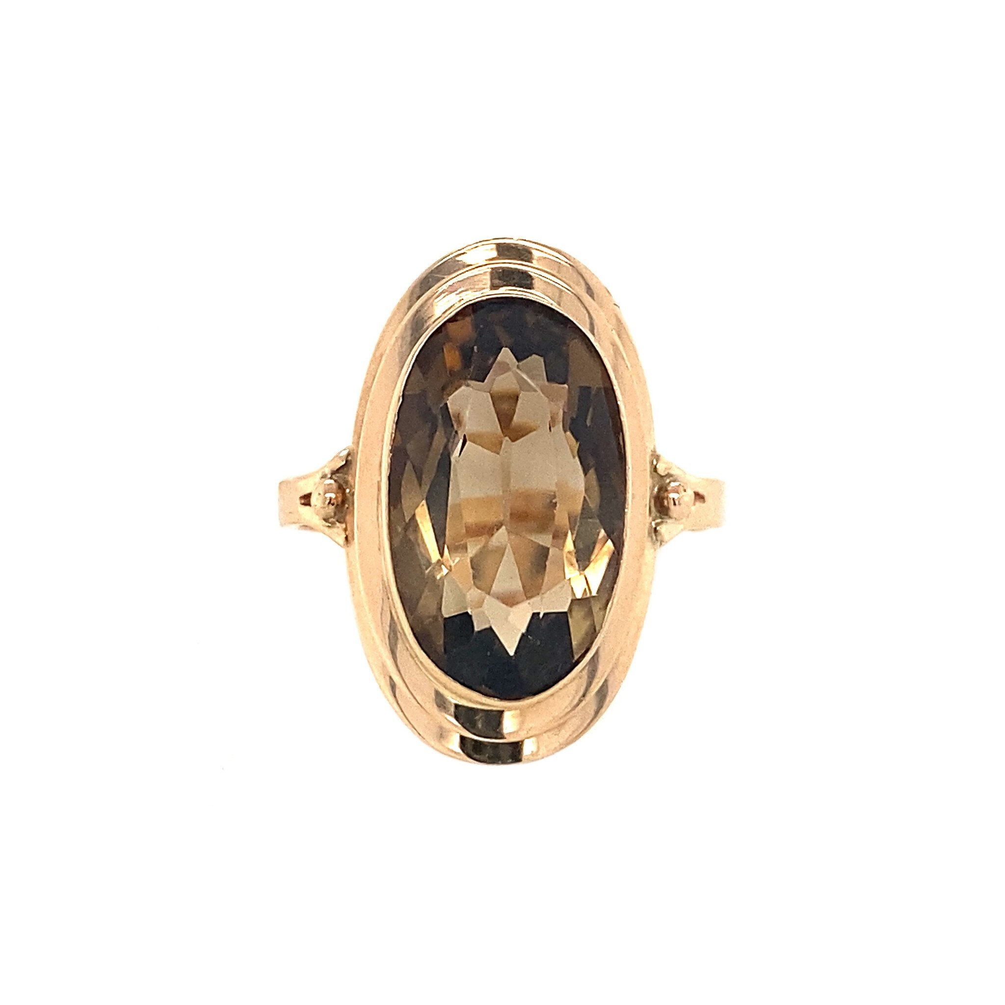 14 kt gold ring with smoky topaz