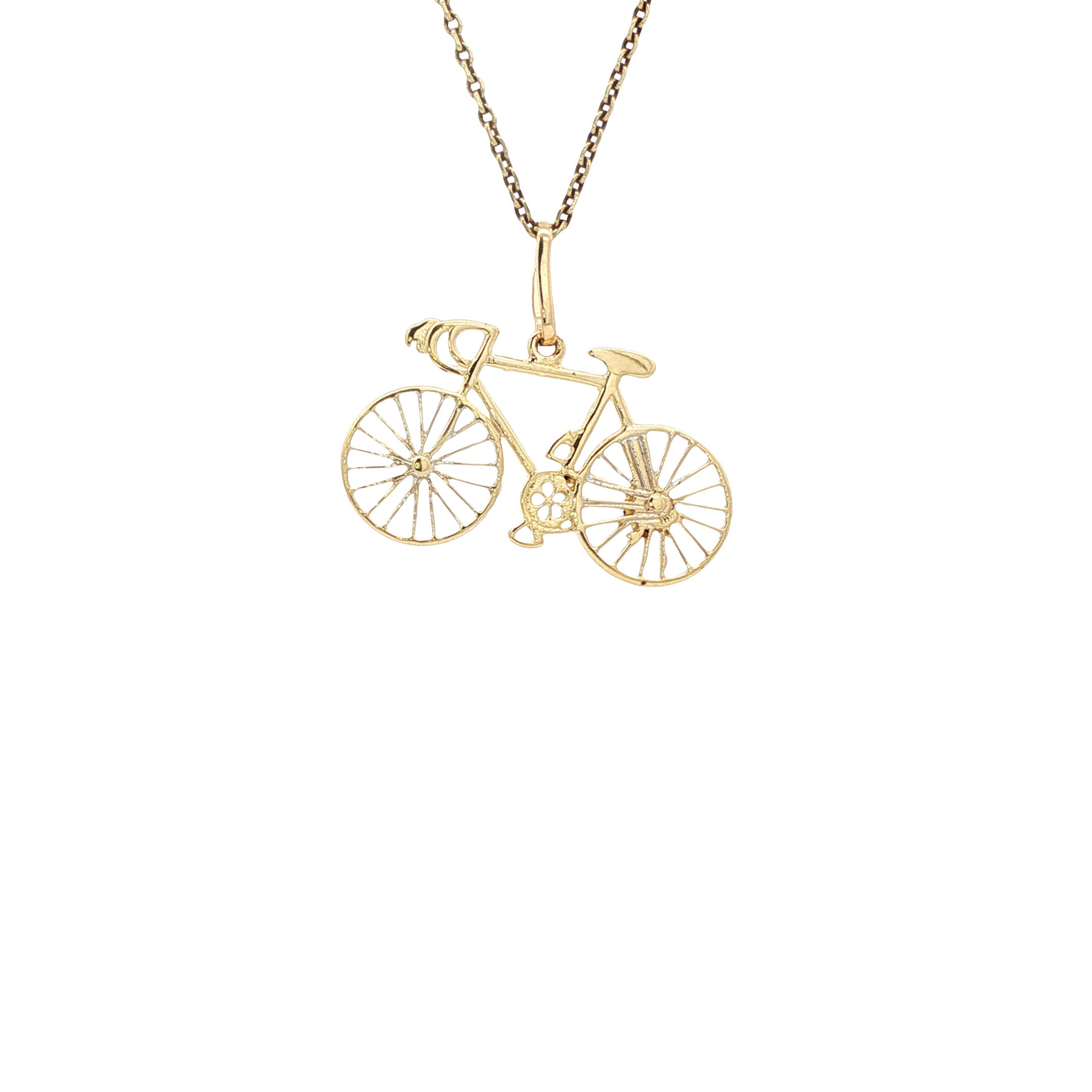 Gouden vintage fiets hanger 14 kt