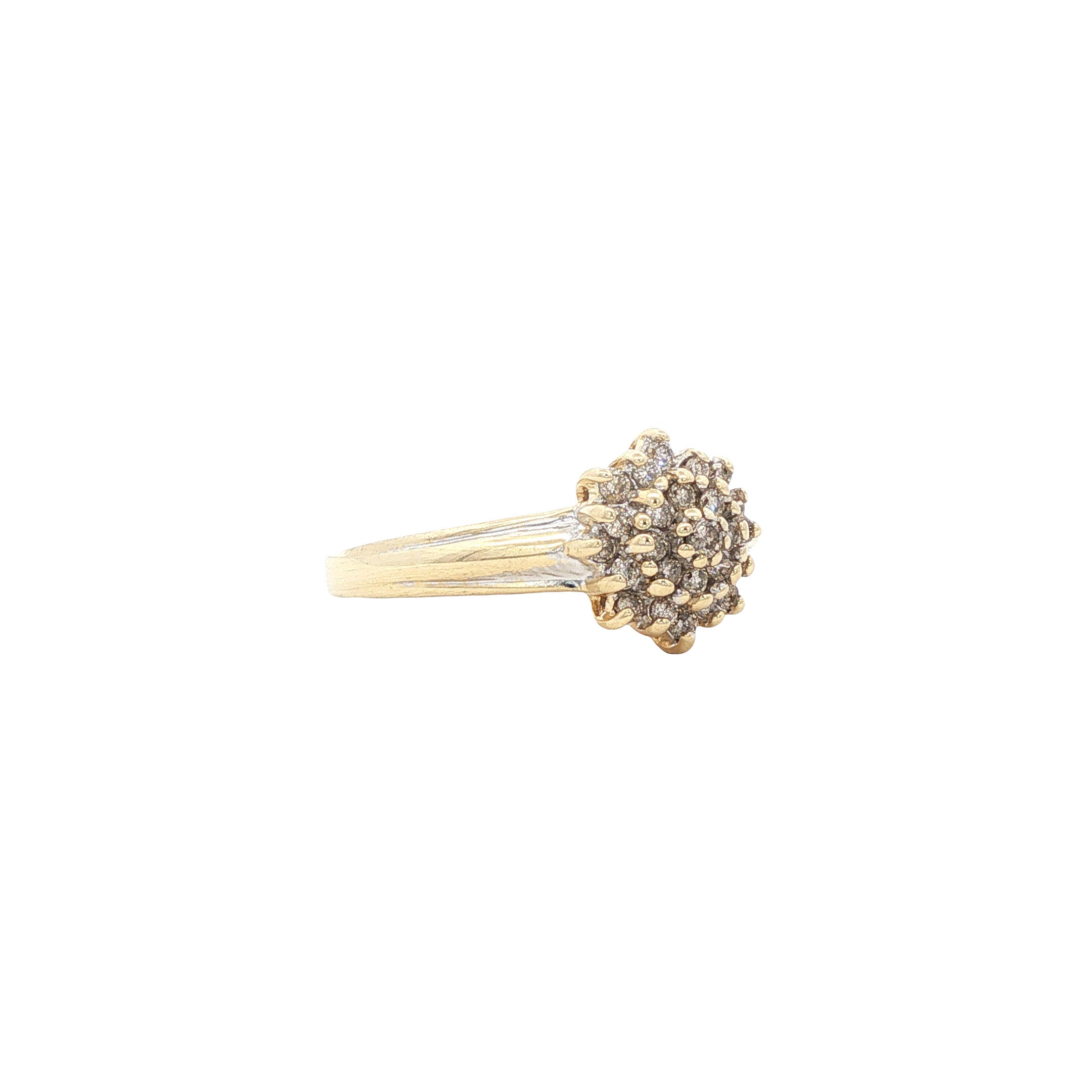 Vintage 14 kt gold halo ring with diamond