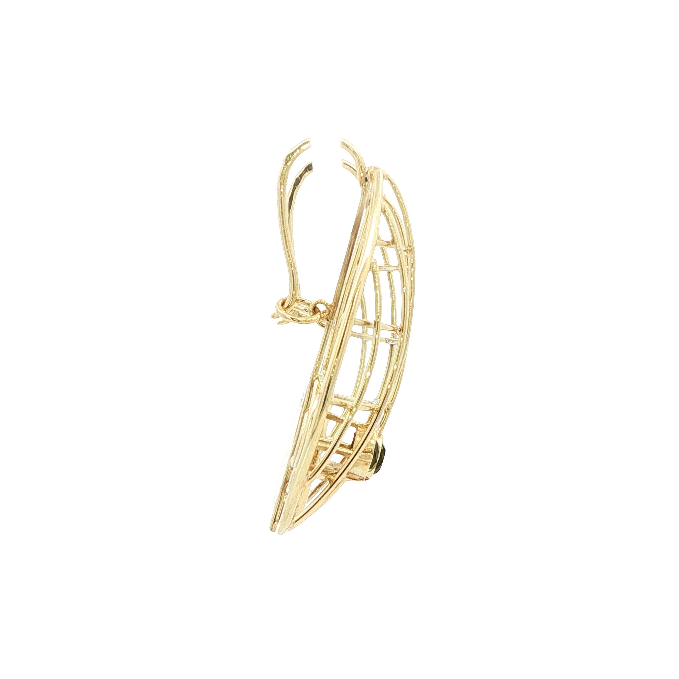 Gouden vintage oorhangers met peridoot 14 kt