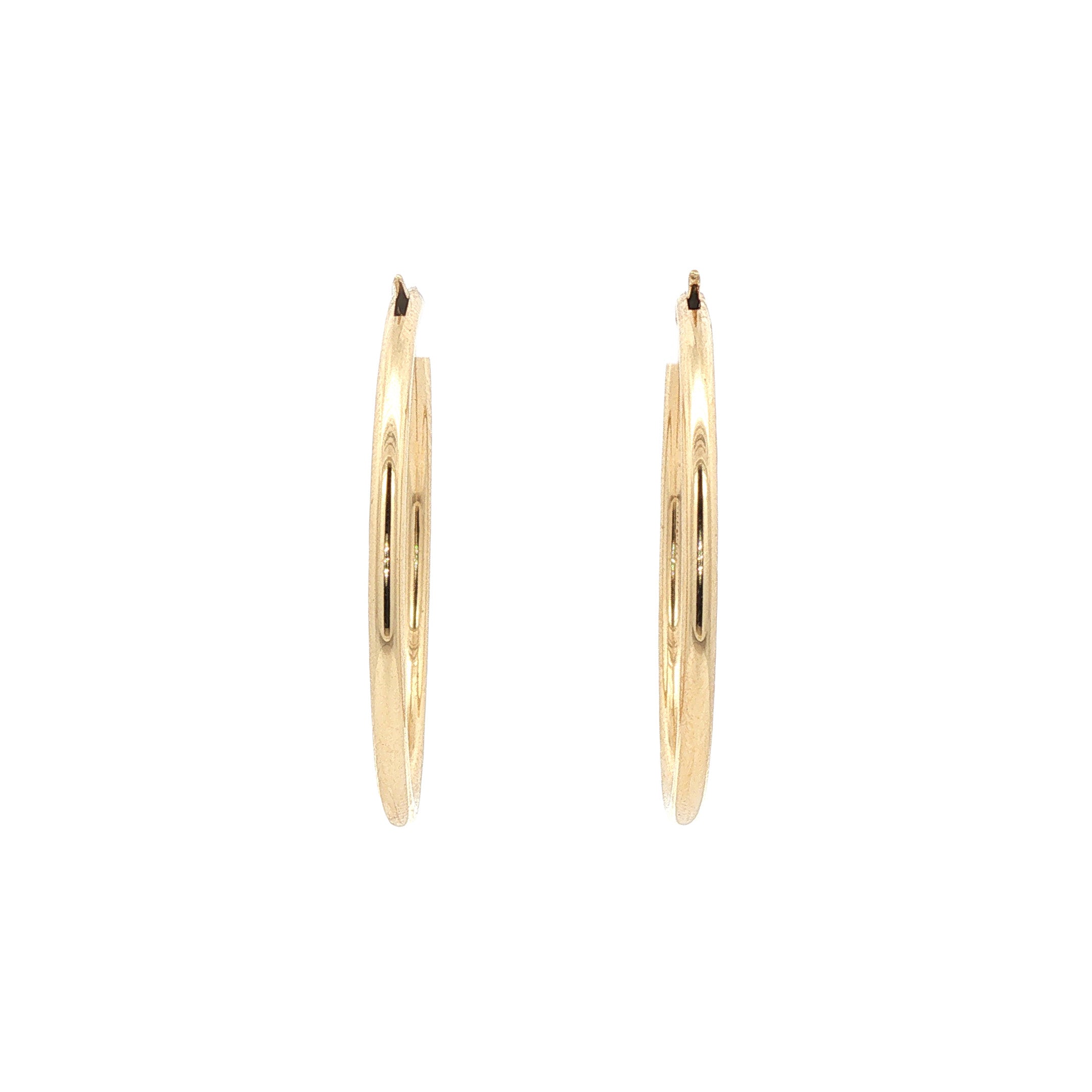 Gouden vintage gladde oorringen 14 kt