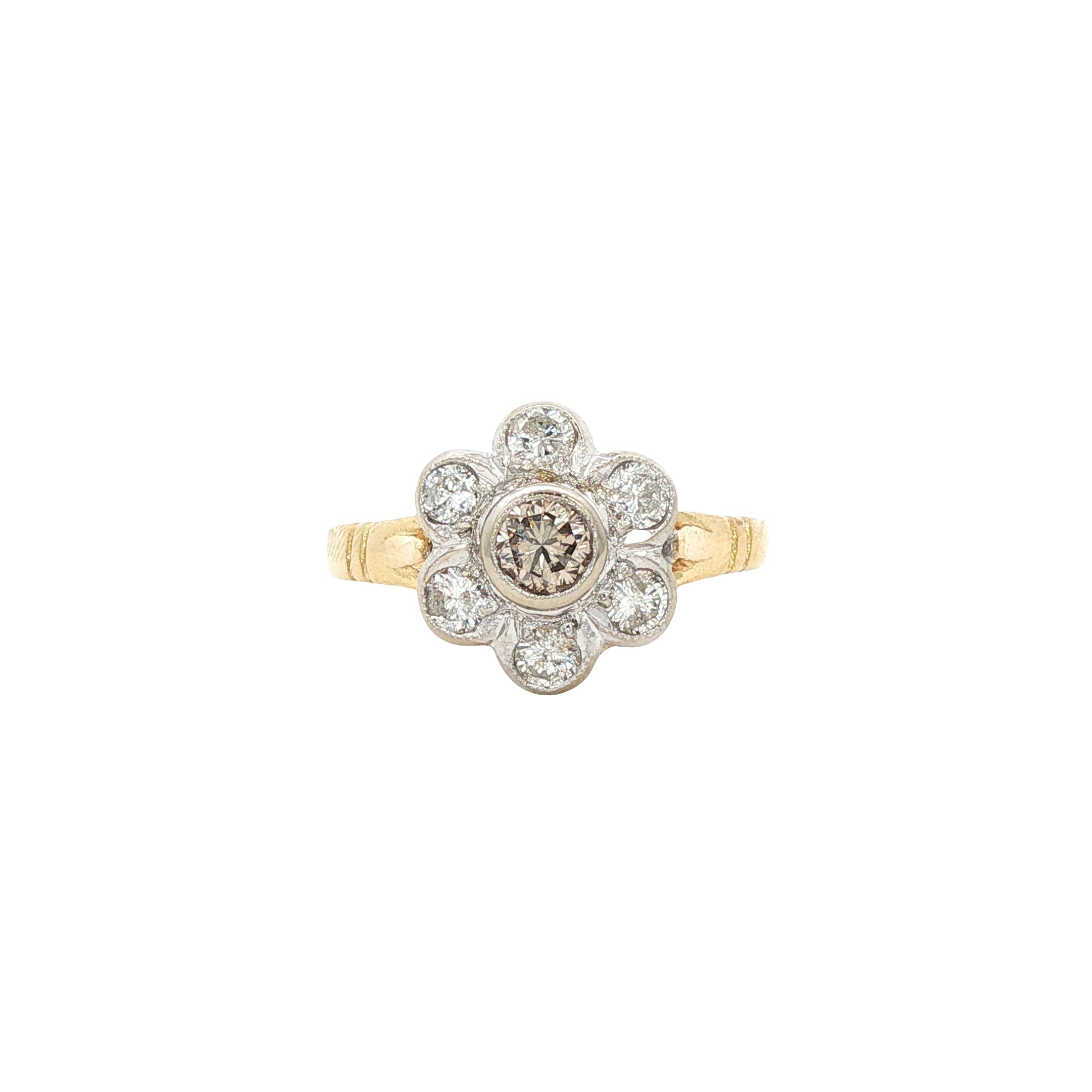 Gouden ring met diamant 18 kt