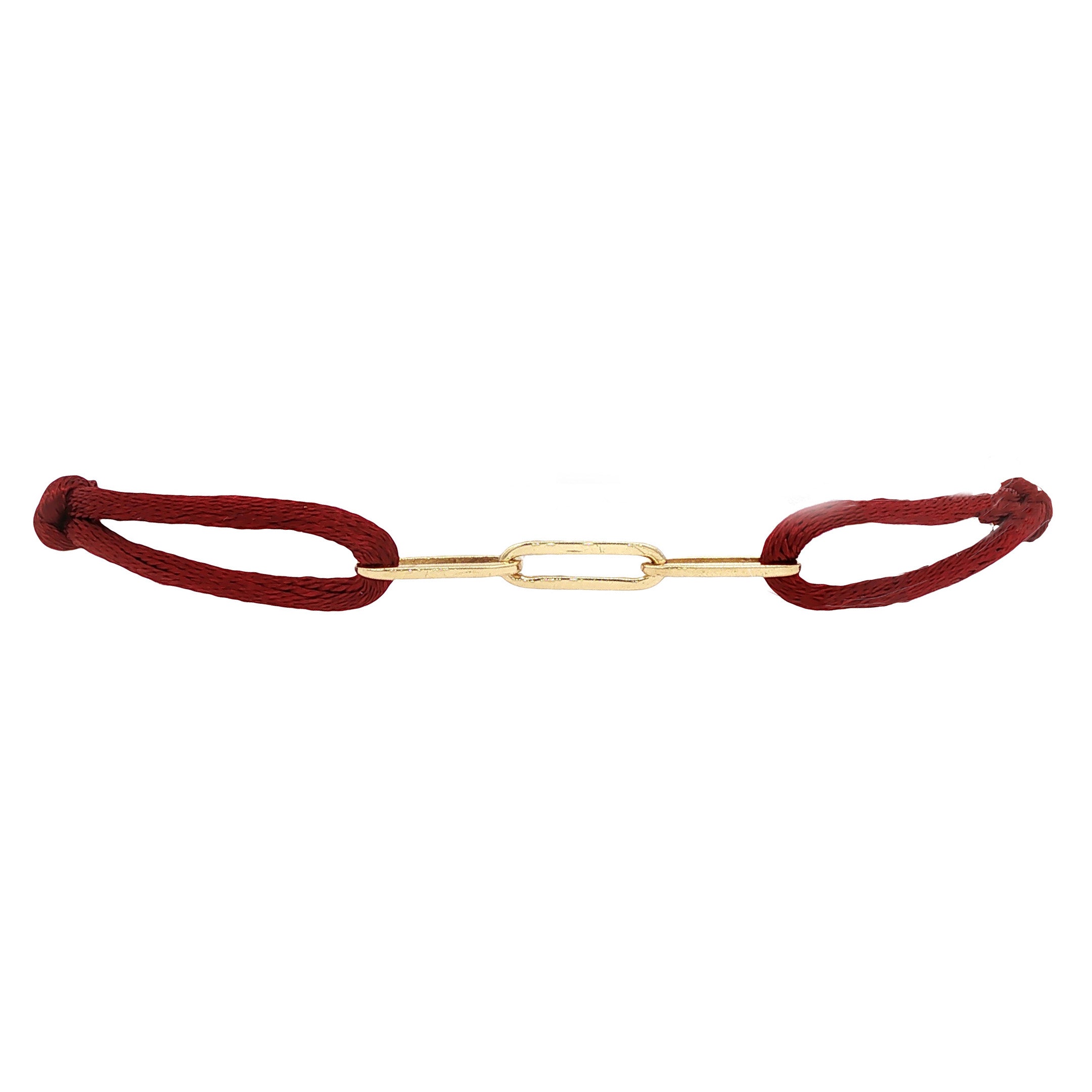 Vintage satijnen armband met closed forever schakel 14 kt
