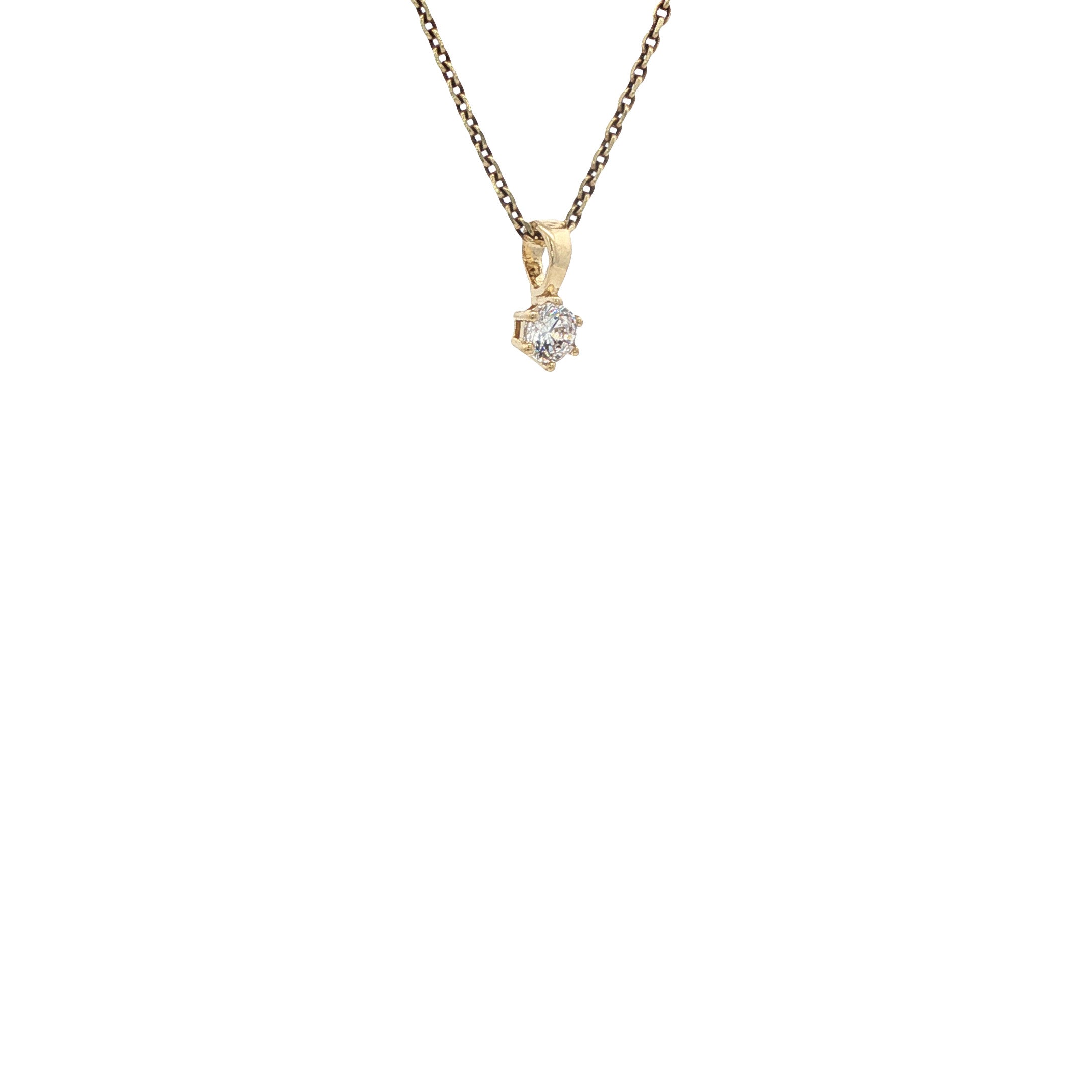 Gouden vintage hanger met zirkonia 14 kt