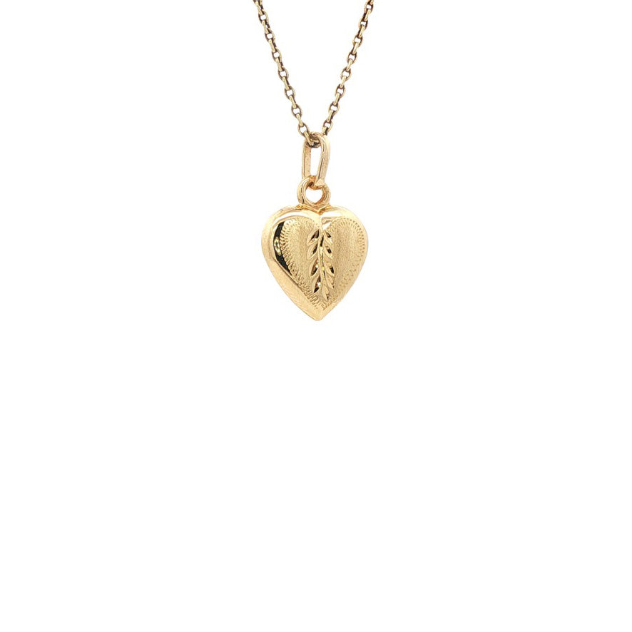 Gouden hart hanger met gravure 14 kt