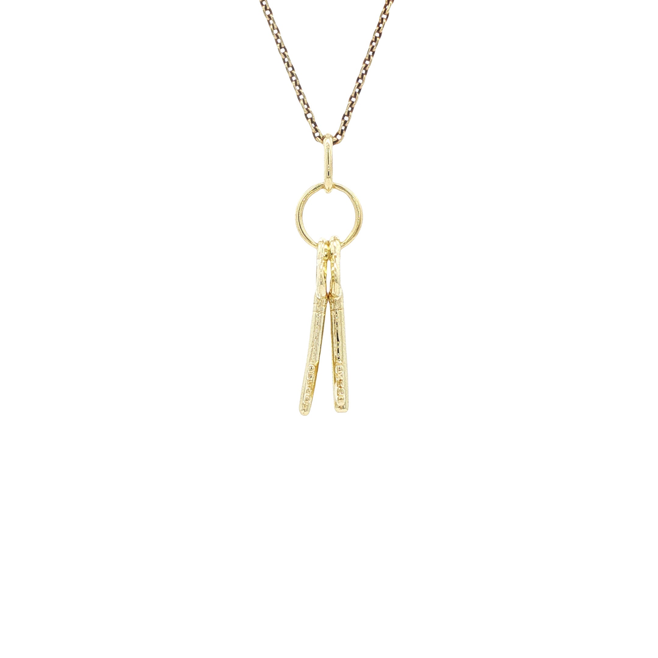 Gouden vintage sleutels hanger 14 kt
