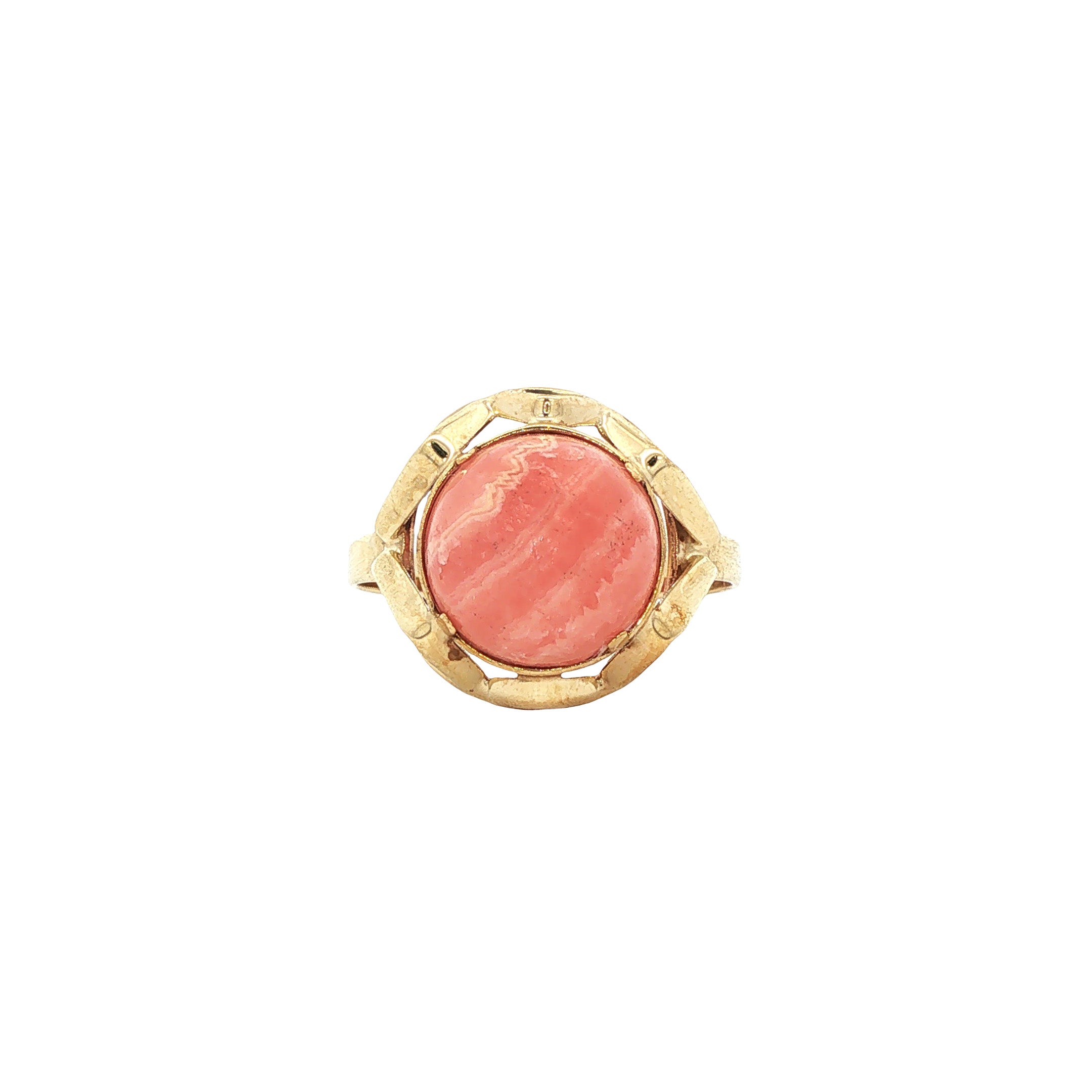 Vintage ring met rhodochrosiet 9 kt