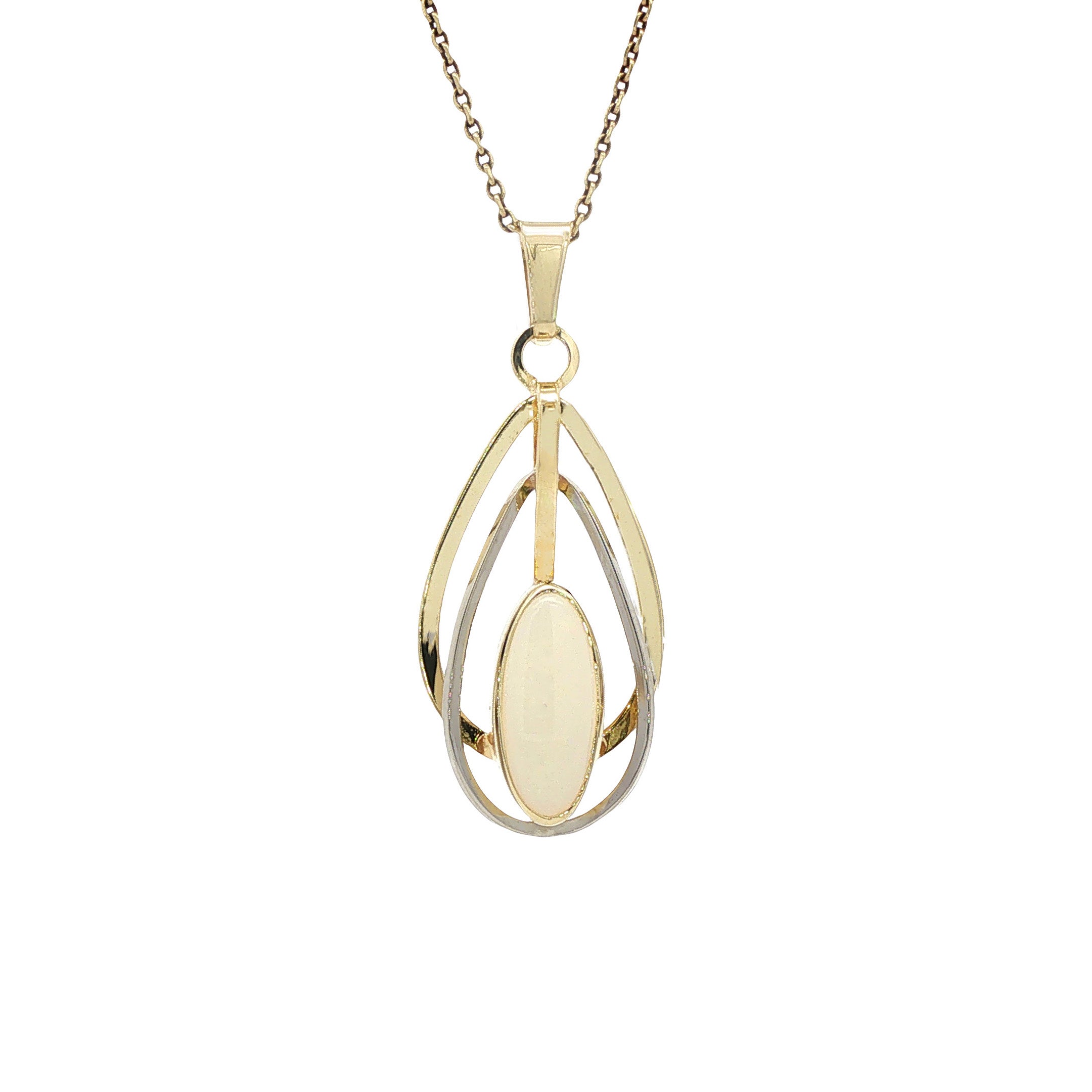 Gouden vintage hanger met opaal 14 kt