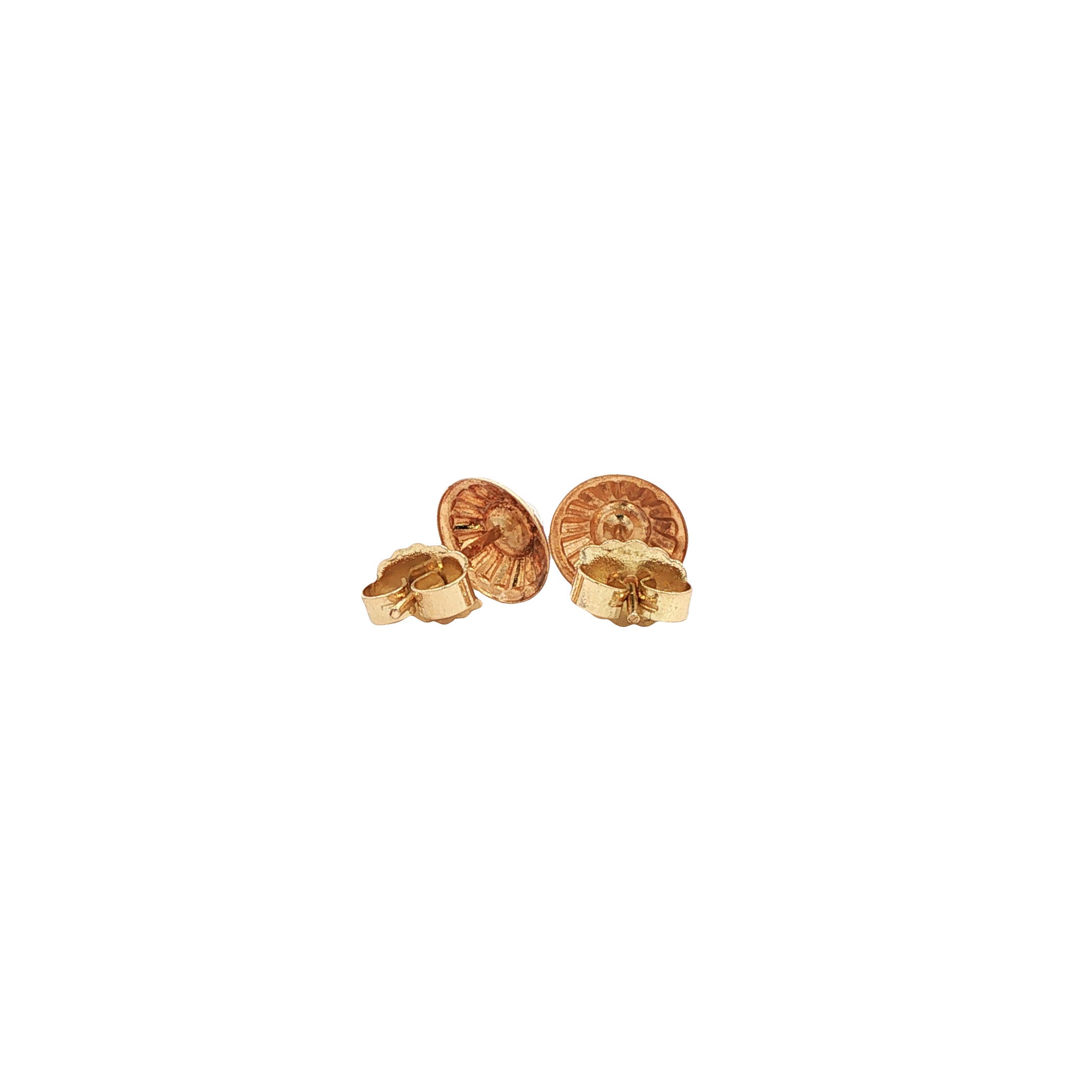 Gouden vintage oorstekers met parel 14 kt