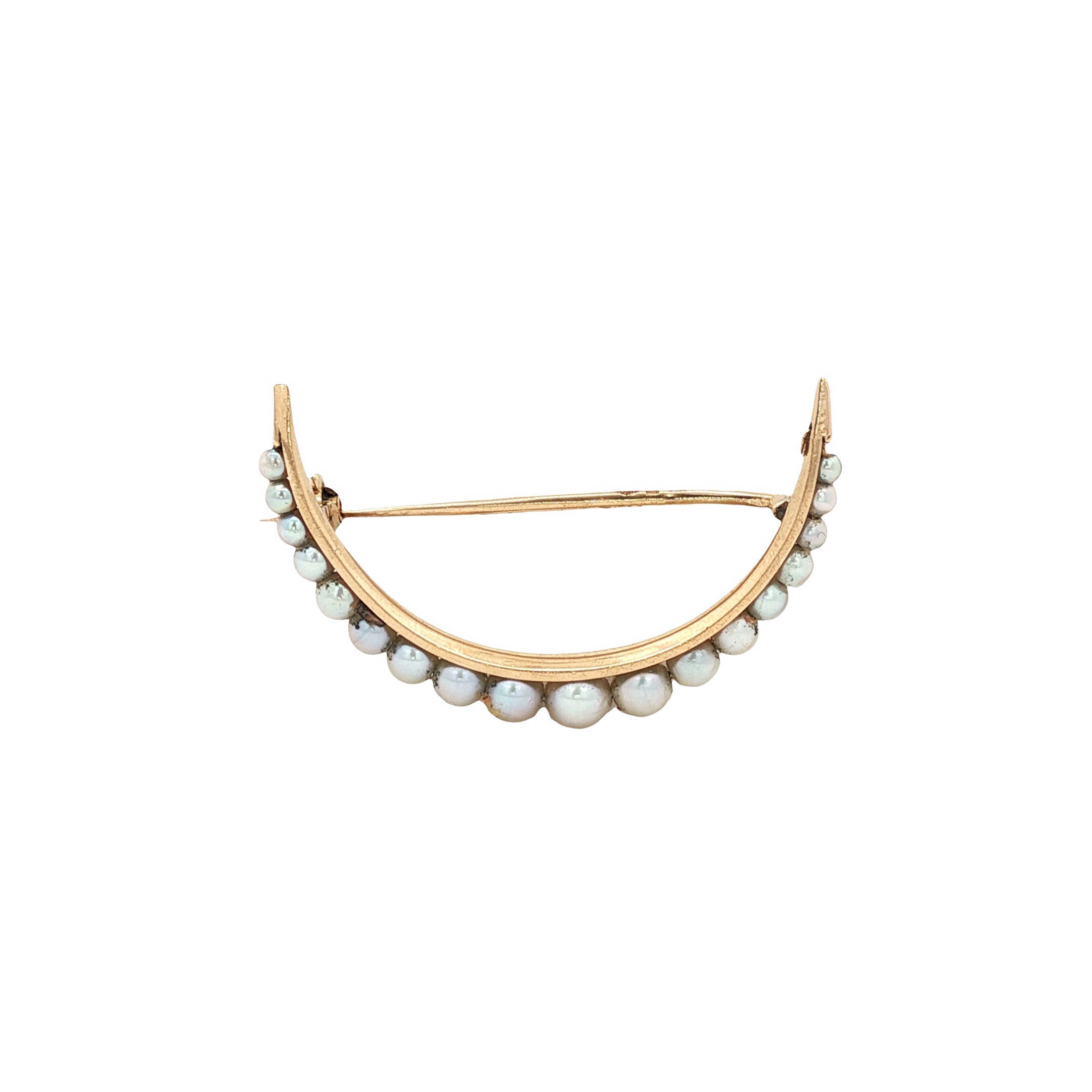 Gouden broche met parel 18 kt