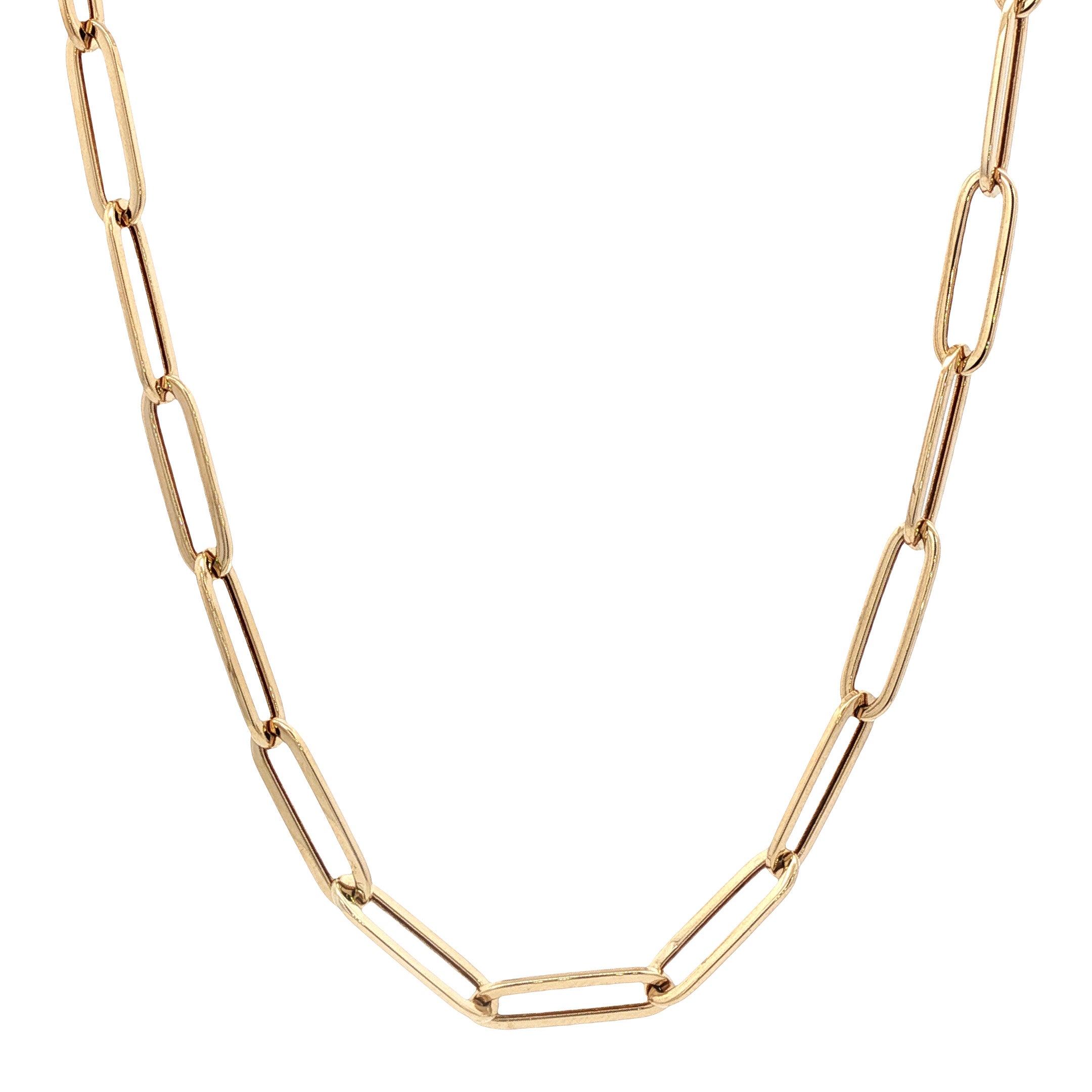 Gouden paperclip collier 14 kt