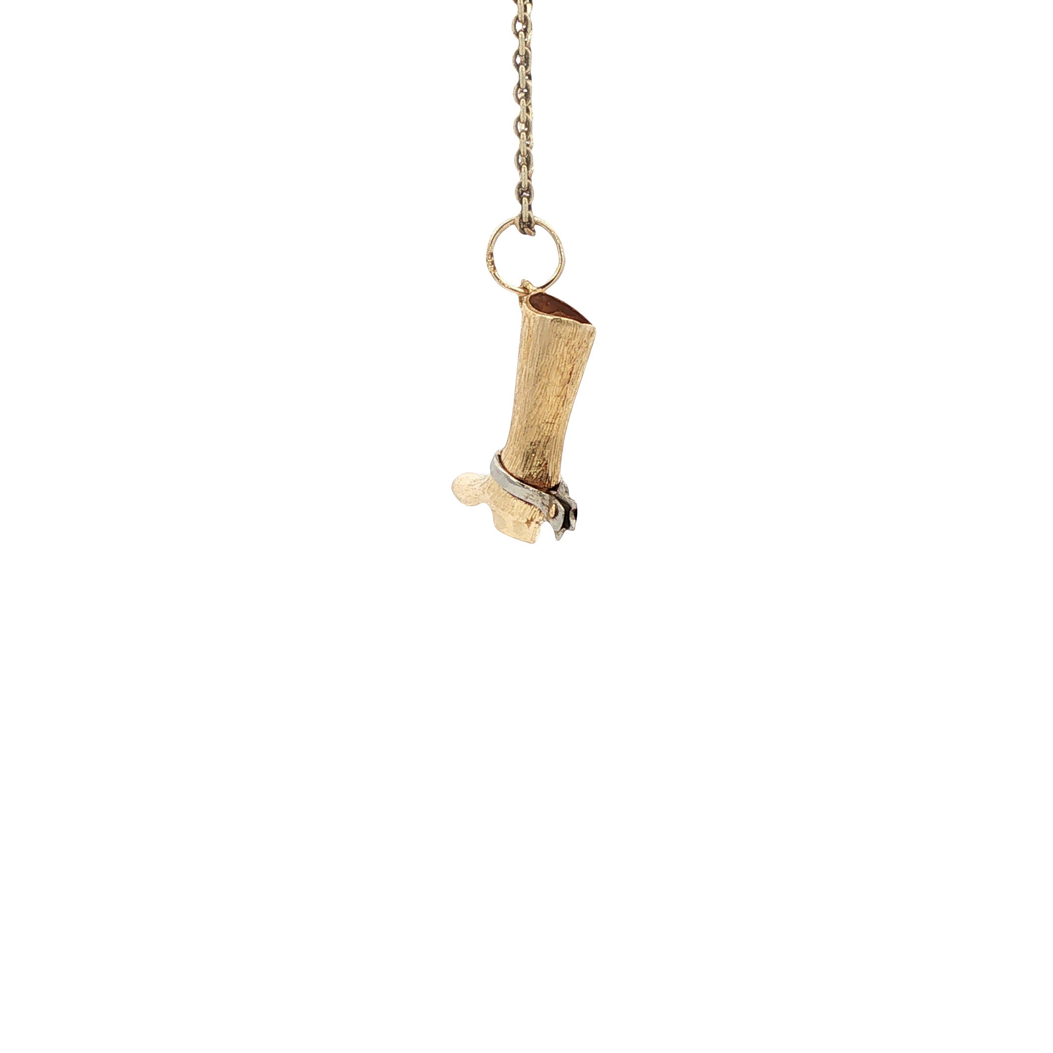 Gouden vintage cowboylaars hanger 14 kt