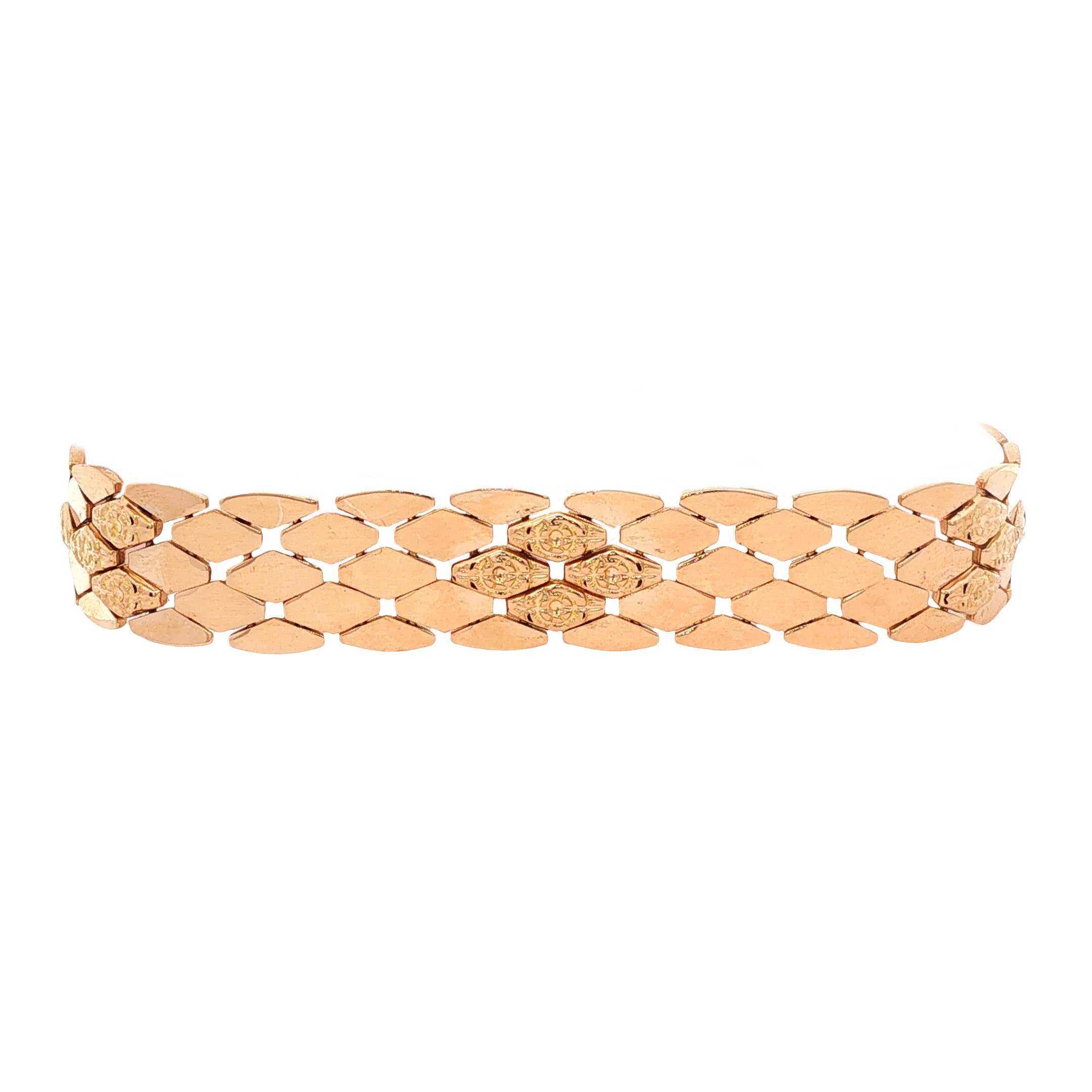 Roségouden vintage fantasie armband 18 kt