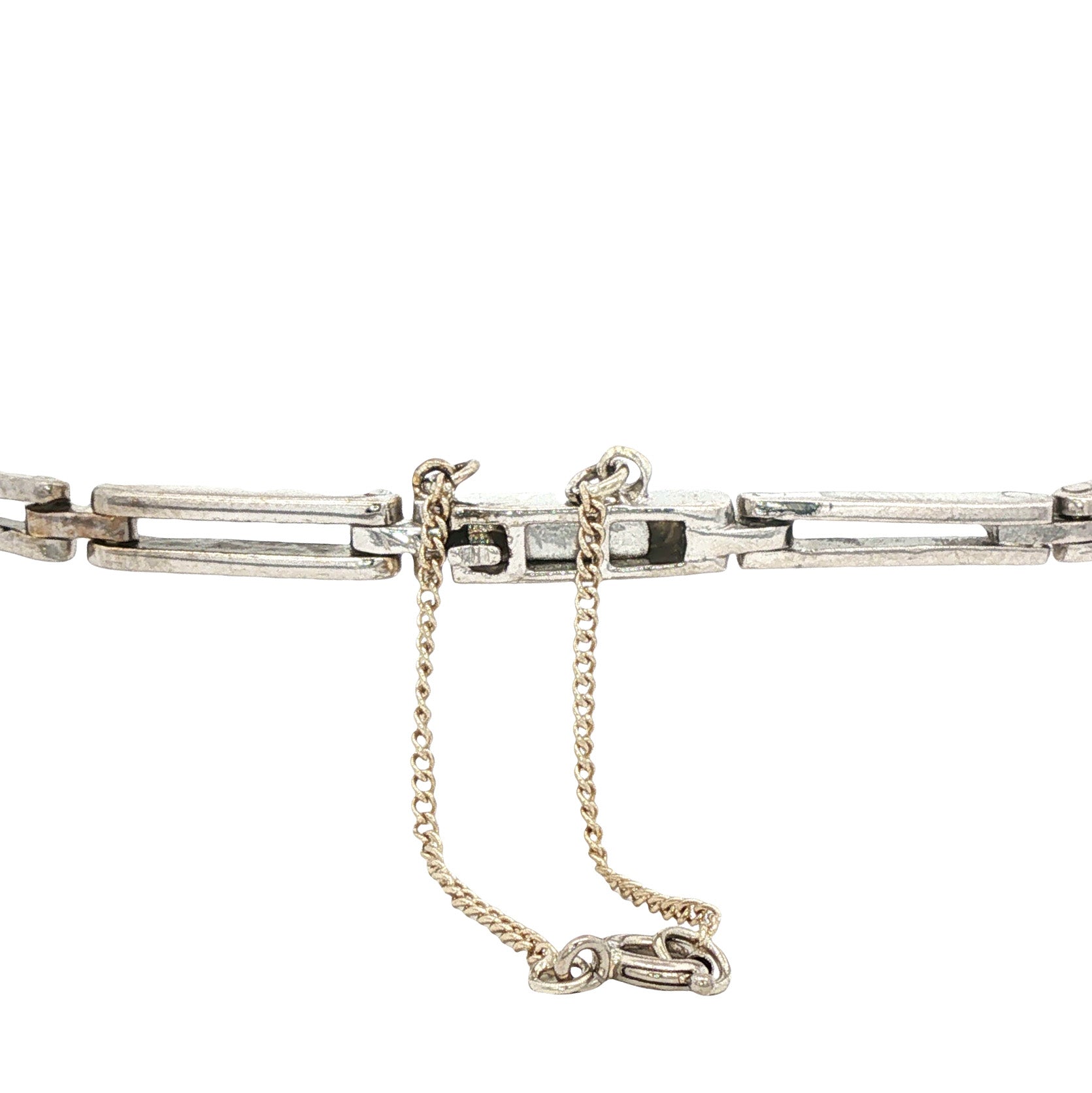 Vintage 12 kt white gold bracelet with diamond