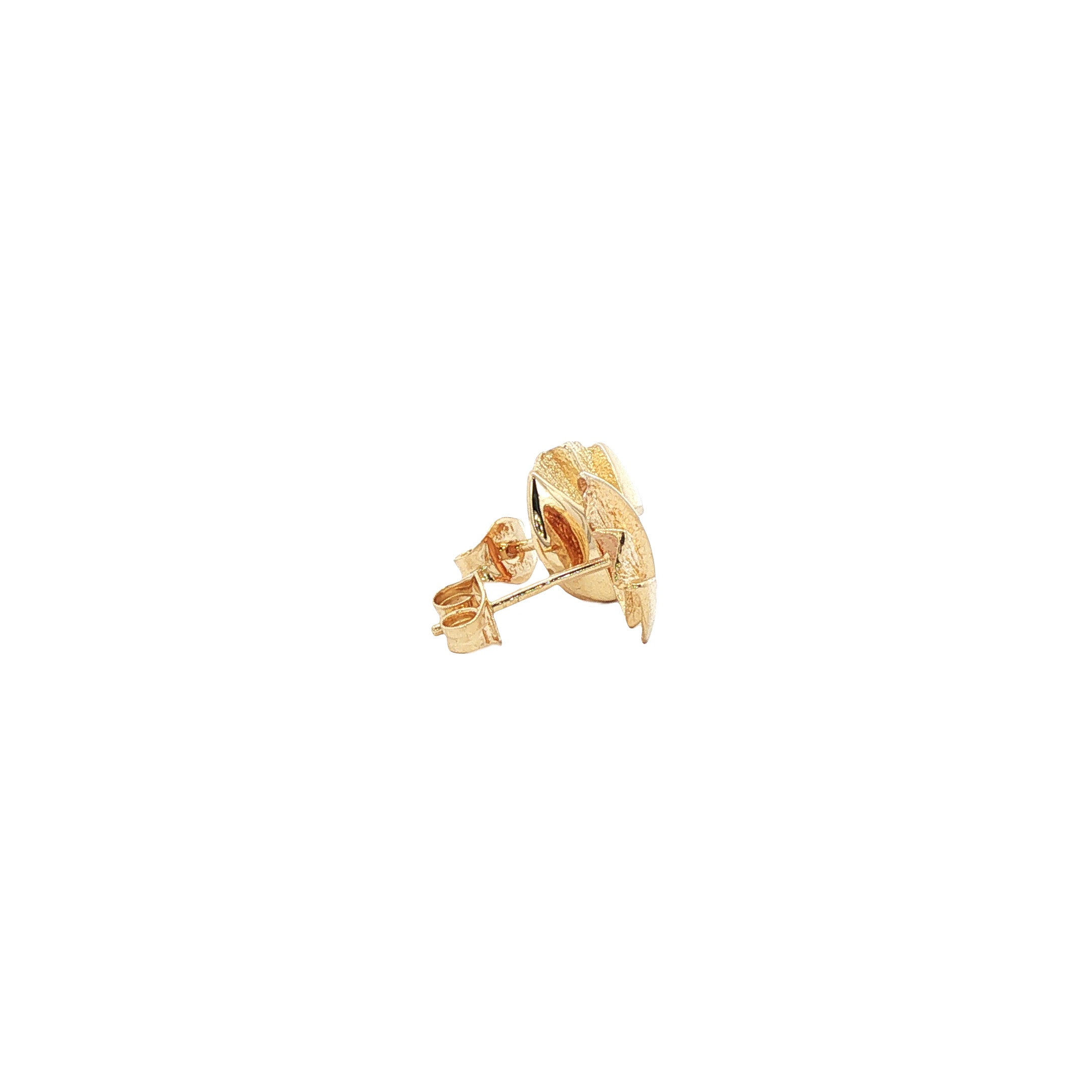 14 kt gold vintage fantasy stud earrings